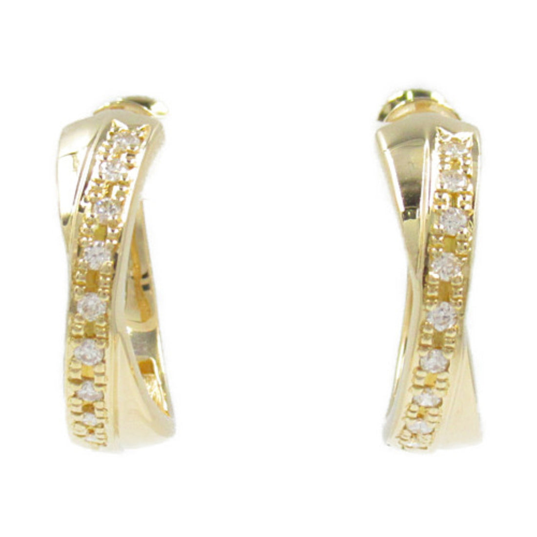 Tasaki Diamond Earrings K18 Yellow Gold