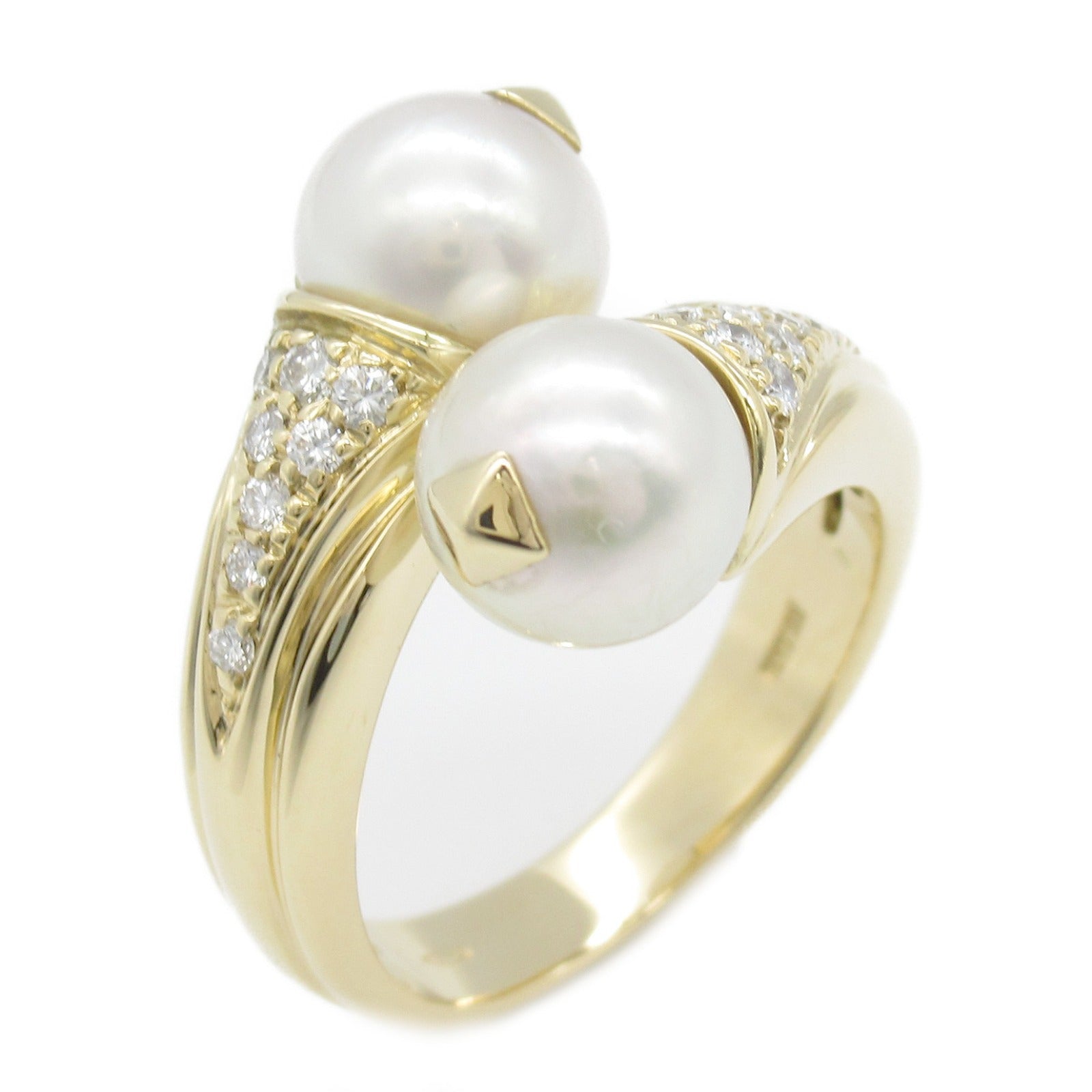 Bvlgari K18 Yellow Gold Pearl Ring