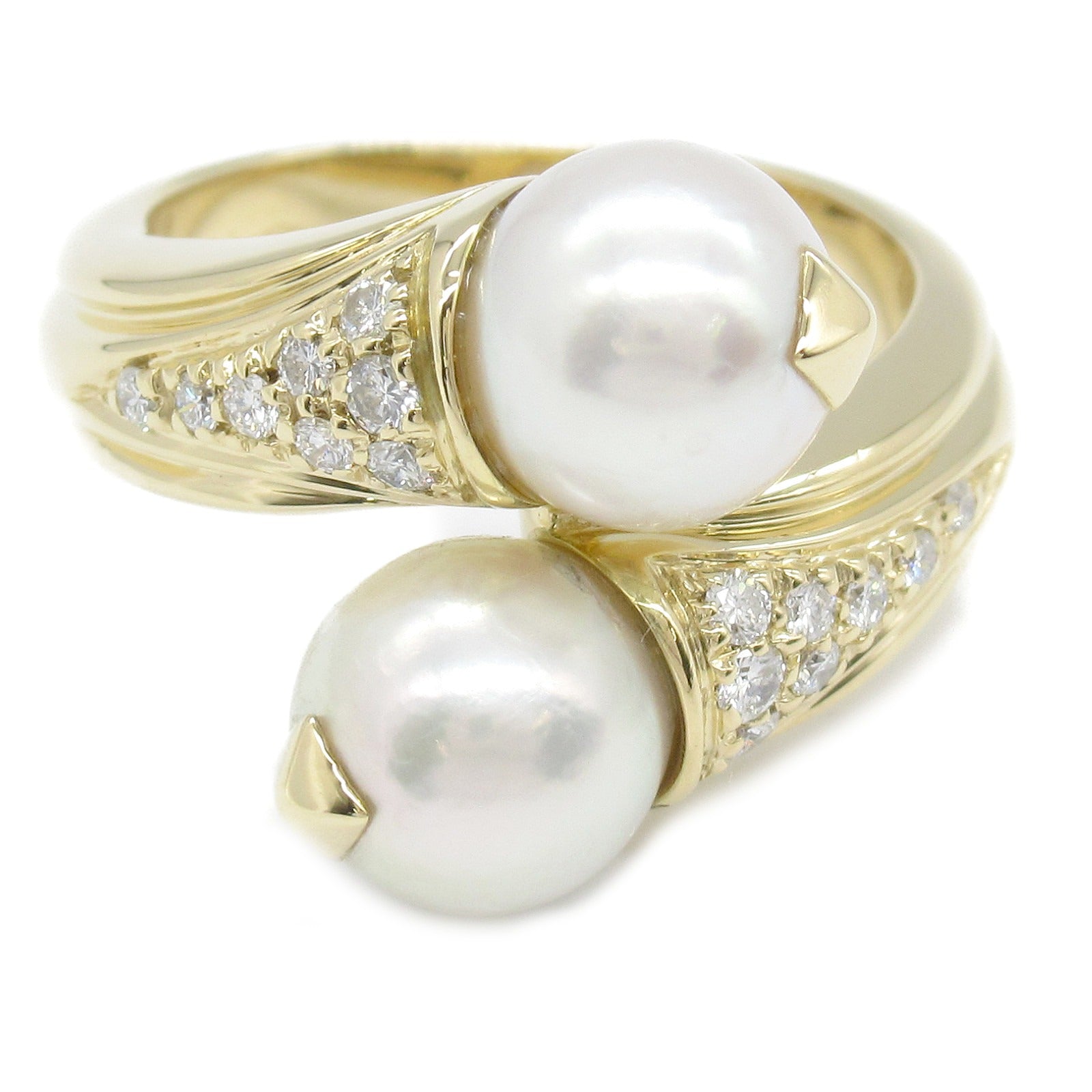 Bvlgari K18 Yellow Gold Pearl Ring