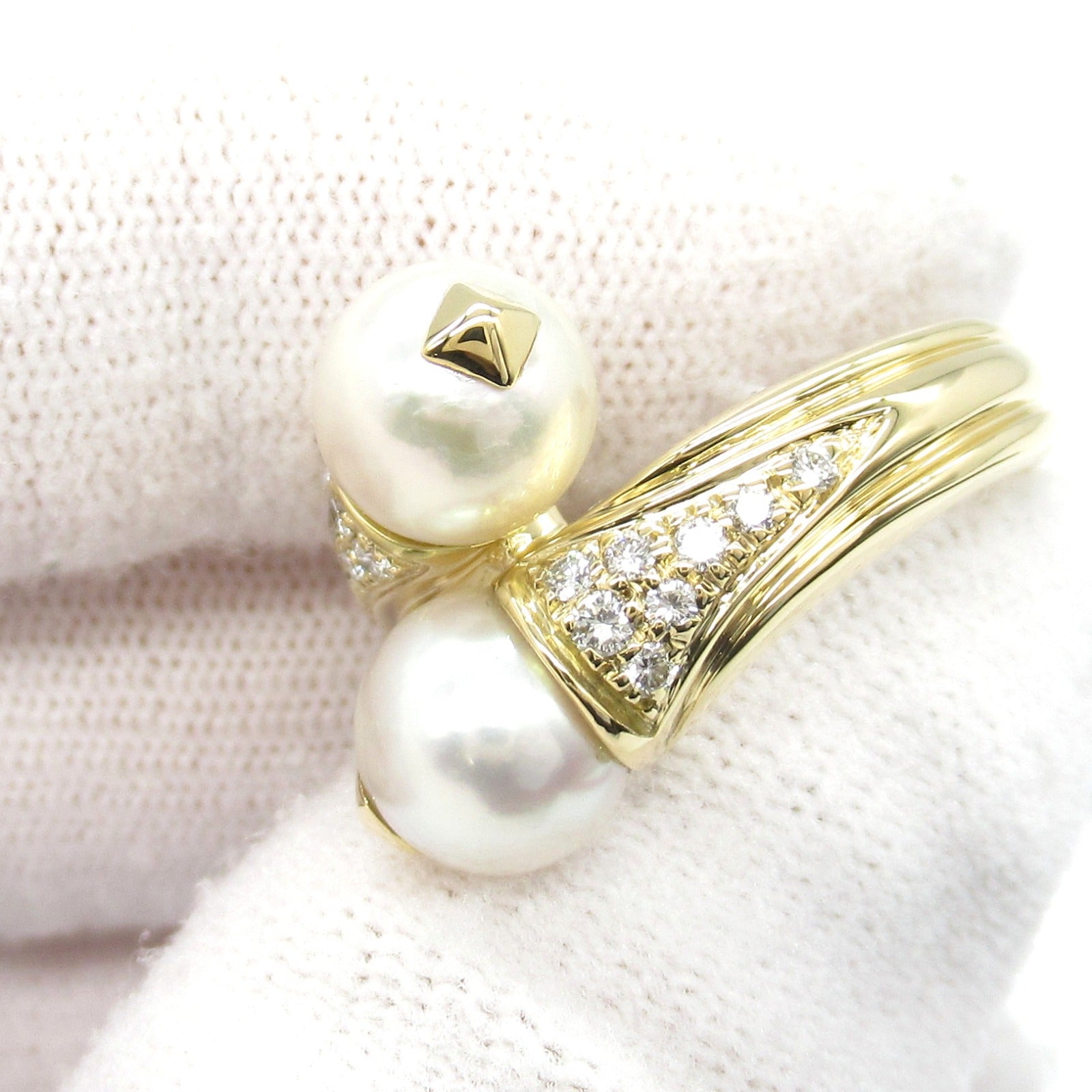 Bvlgari K18 Yellow Gold Pearl Ring