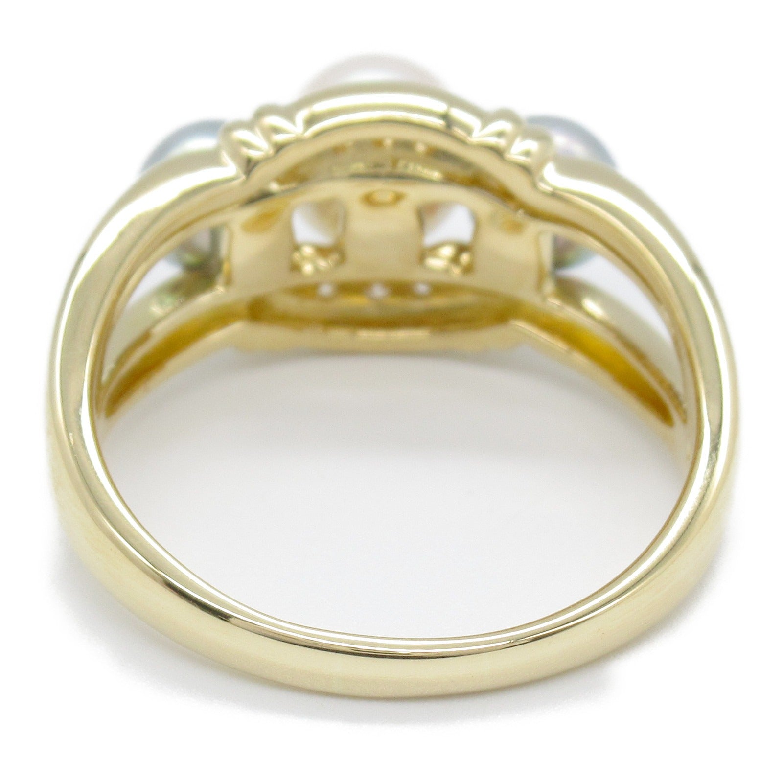 Tasaki K18 Gold Diamond Pearl Ring