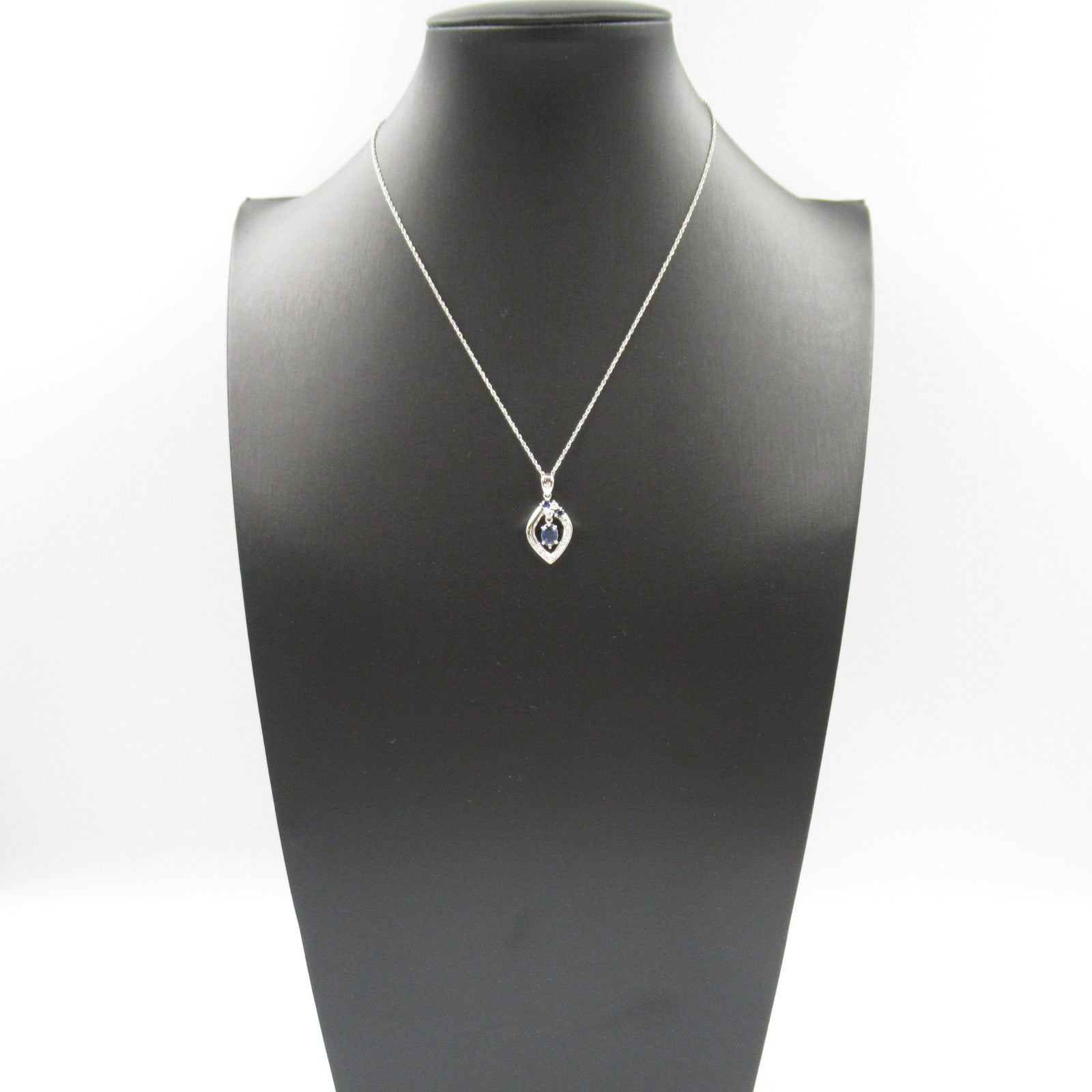 Tasaki Platinum Sapphire Diamond Necklace  Metal Necklace in Great Condition