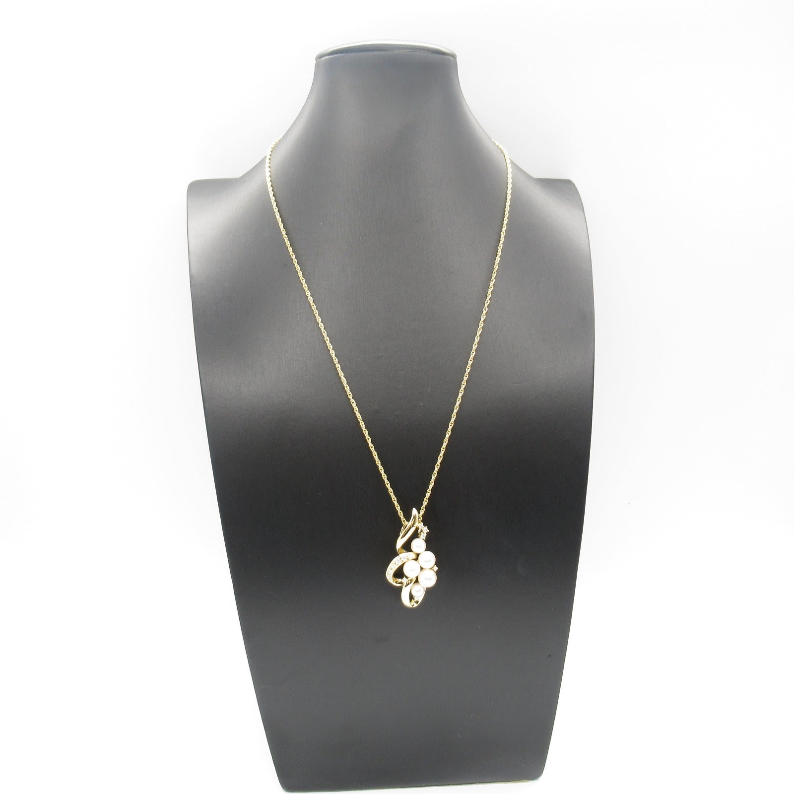 Tasaki Diamond Pearl Necklace K18 Yellow Gold