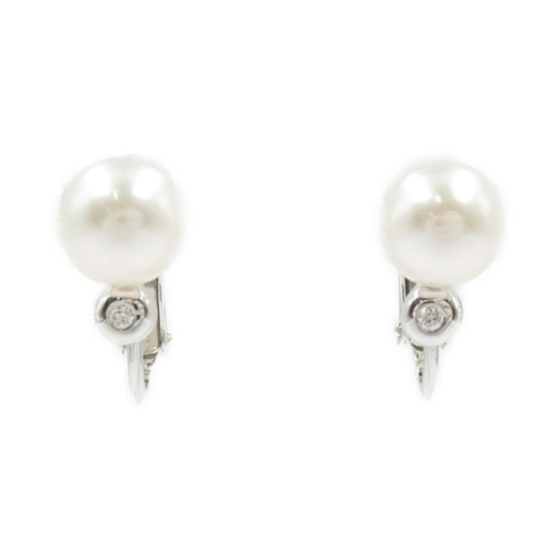 Tasaki Diamond Pearl Earrings K18WG White Gold