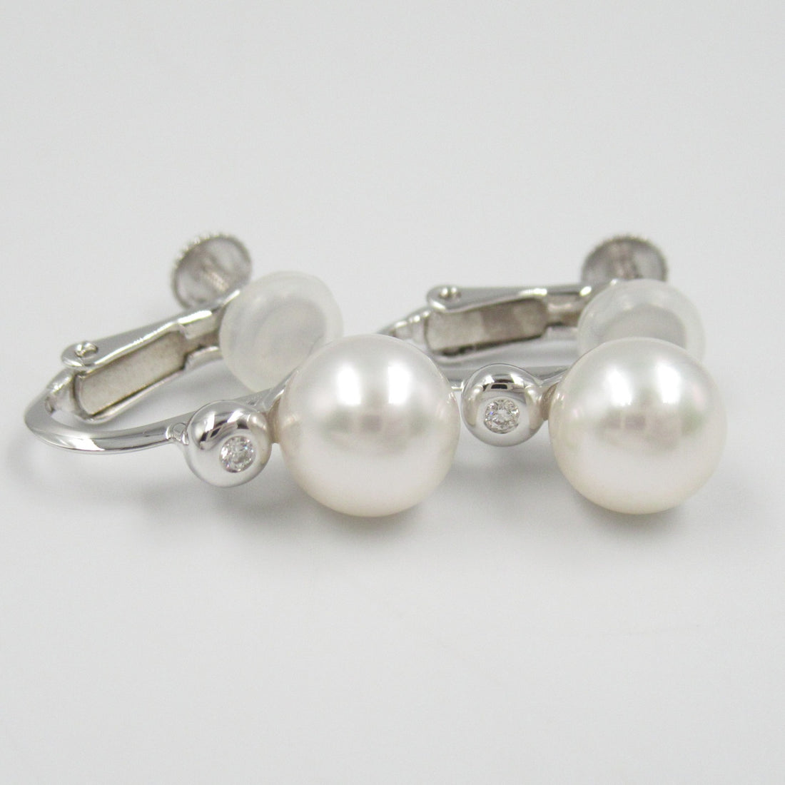 Tasaki Diamond Pearl Earrings K18WG White Gold