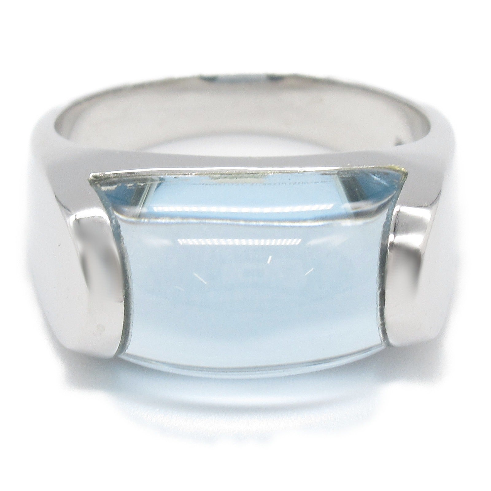 Bvlgari K18WG Blue Topaz Tronchetto Ring