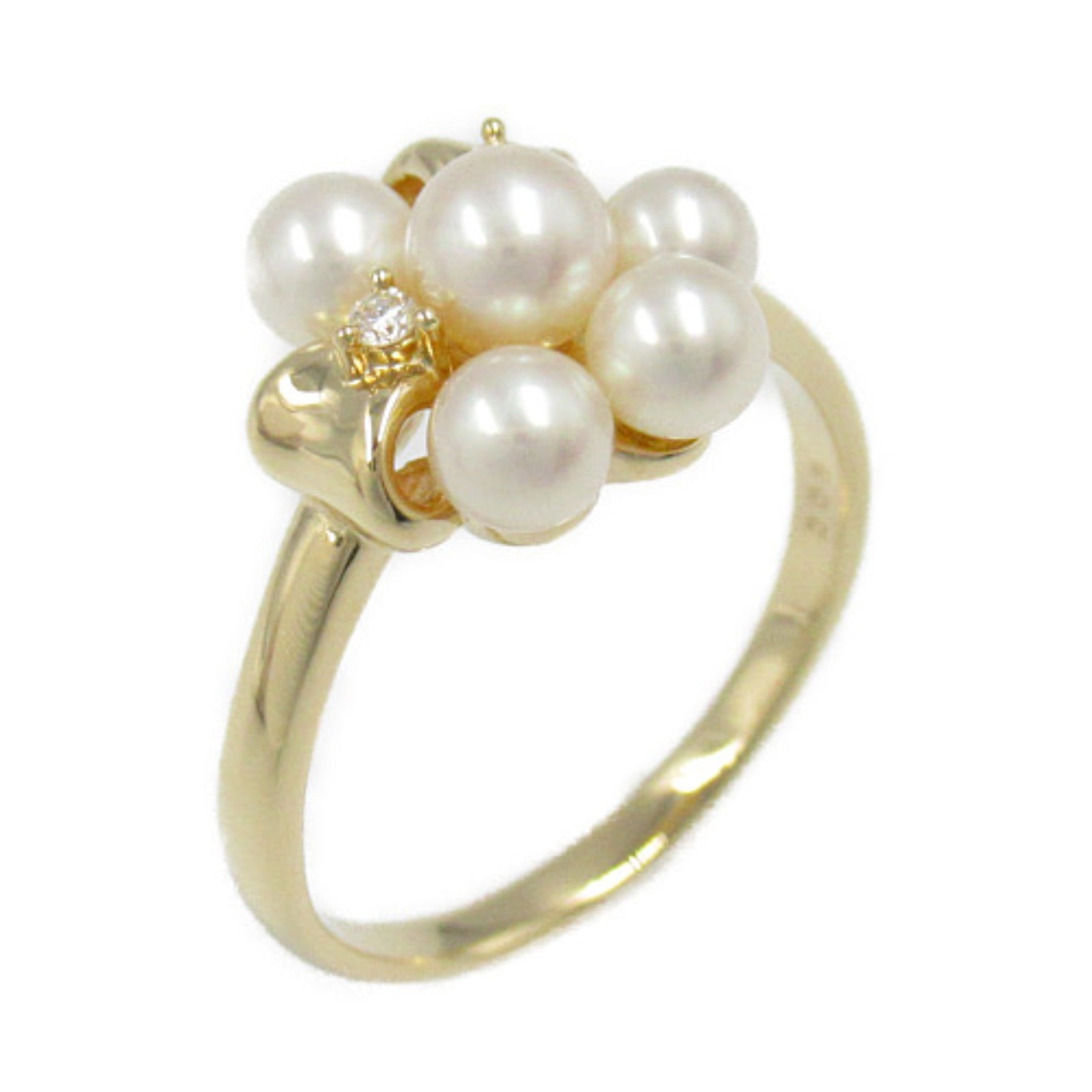 Tasaki Pearl Diamond Ring K18 Yellow Gold