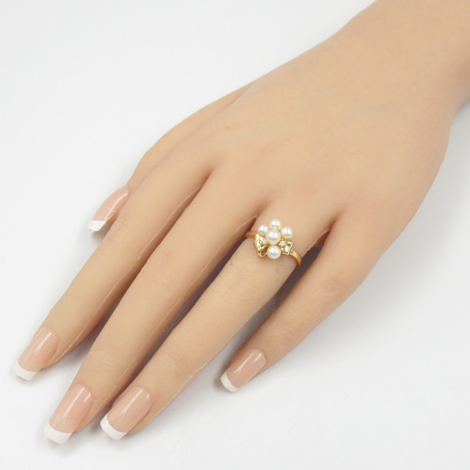 Tasaki Pearl Diamond Ring K18 Yellow Gold