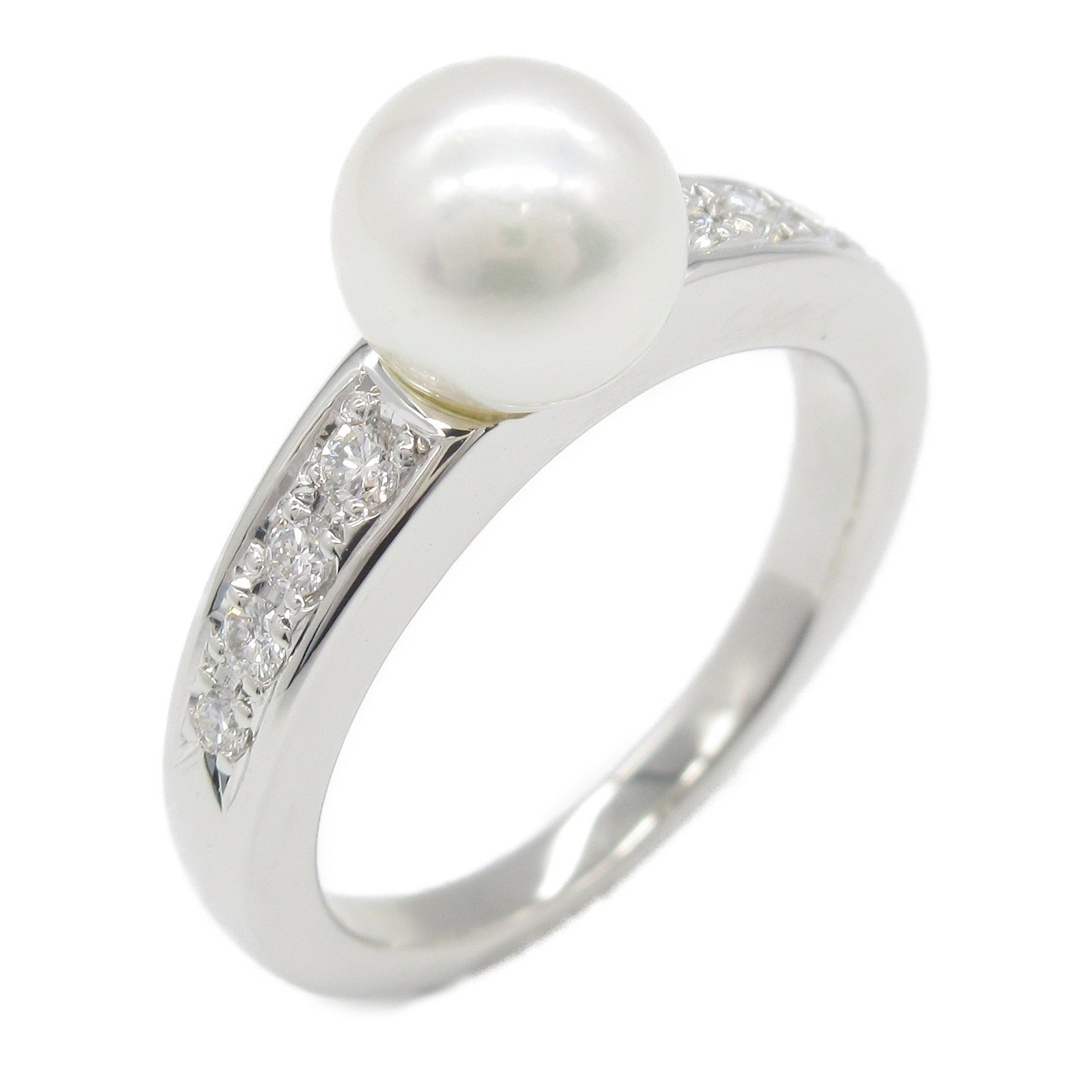 Mikimoto Pearl Diamond Ring Pt950 Platinum