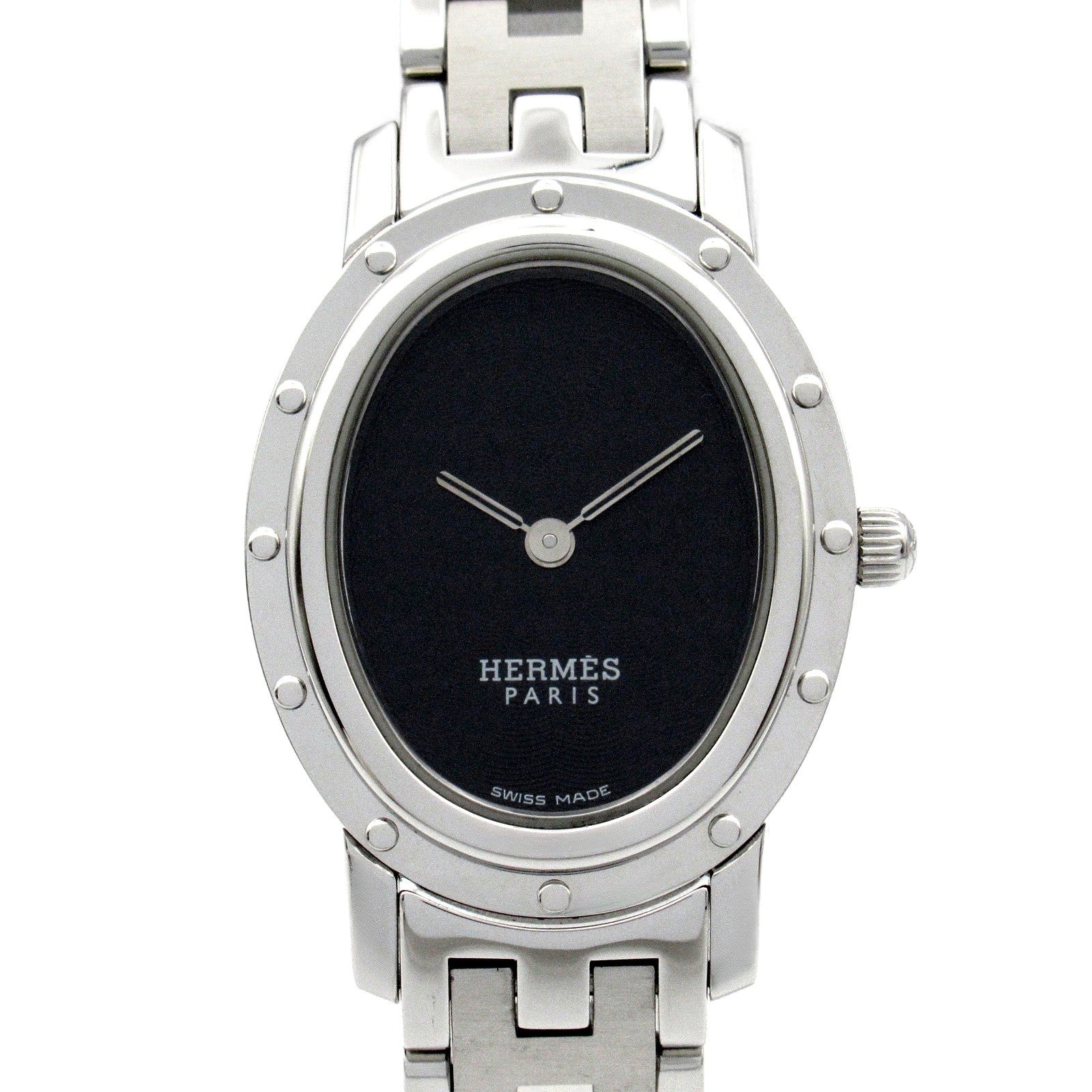 Hermes Clipper Oval Stainless Steel Watch