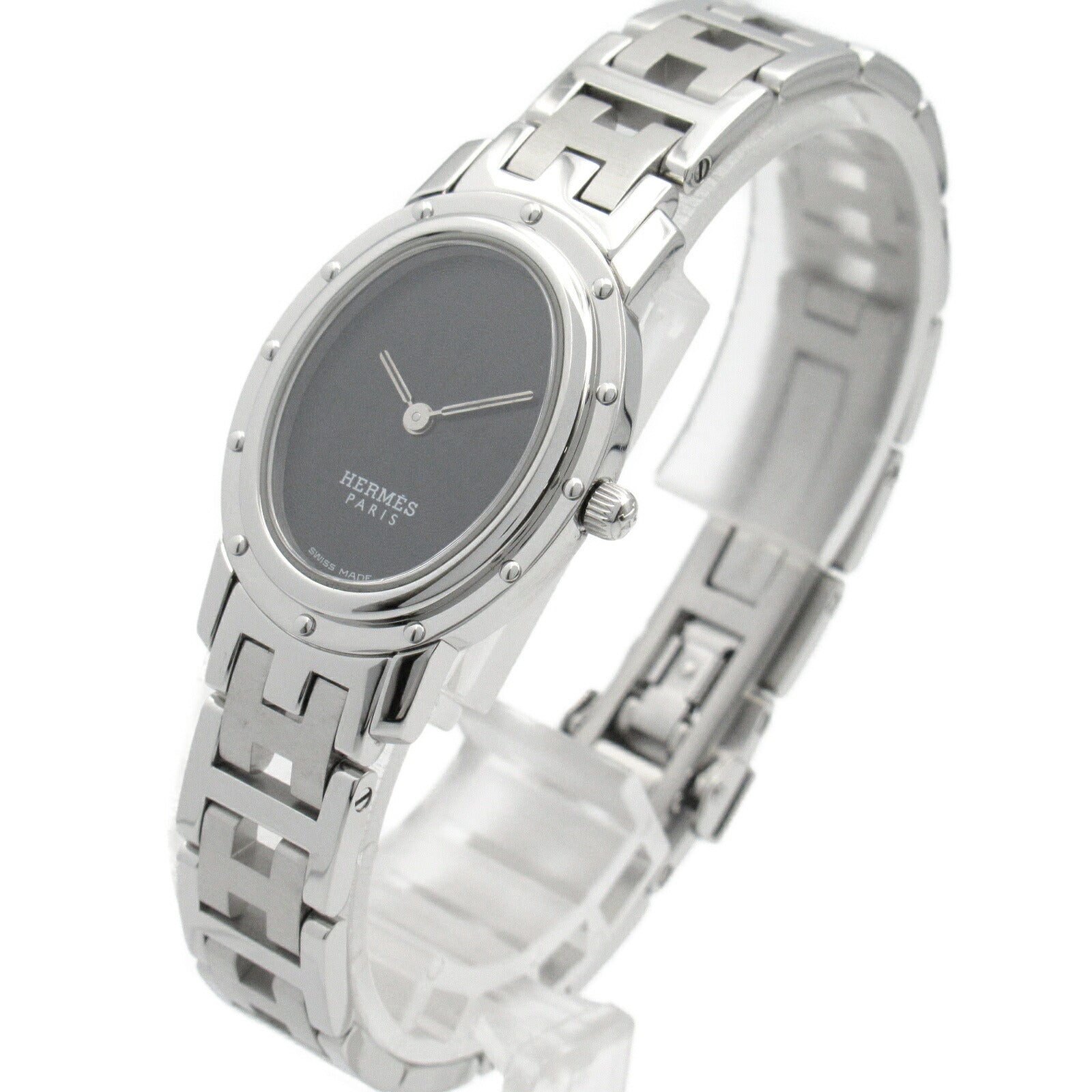 Hermes Clipper Oval Stainless Steel Watch