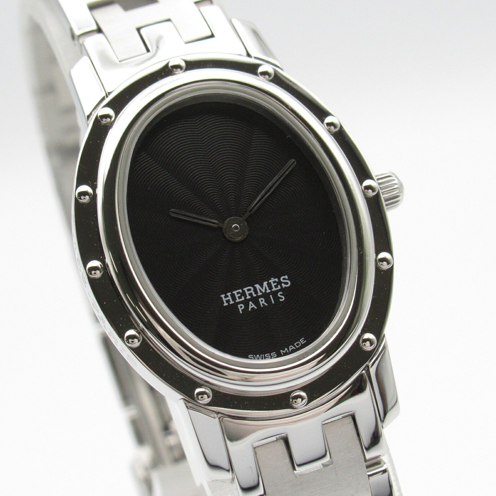 Hermes Clipper Oval Stainless Steel Watch