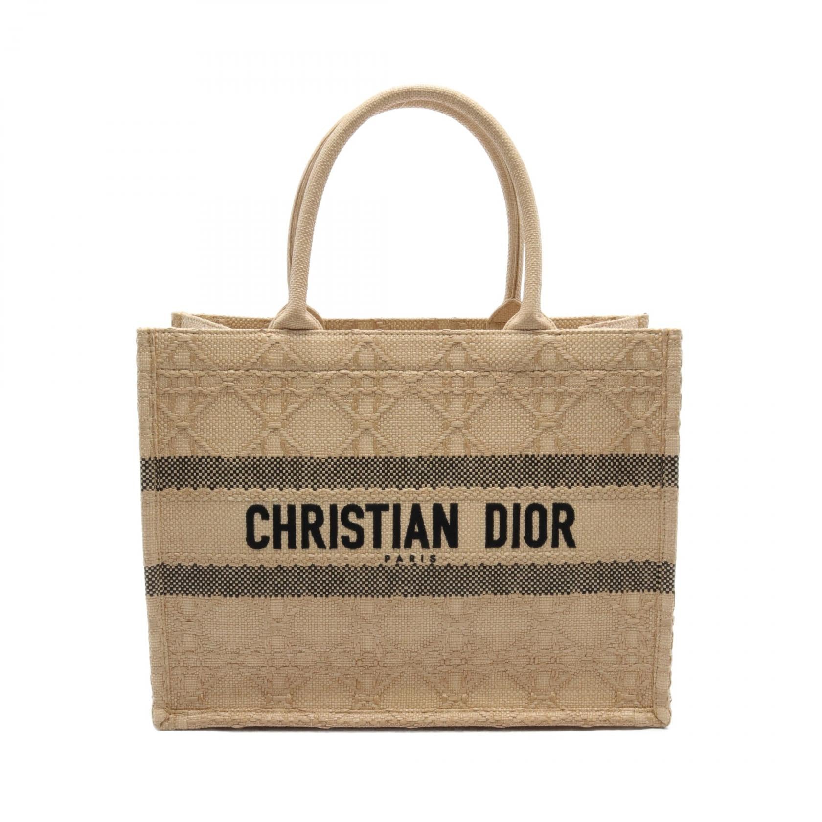 Dior Raffia Book Tote Medium Cannage Bag