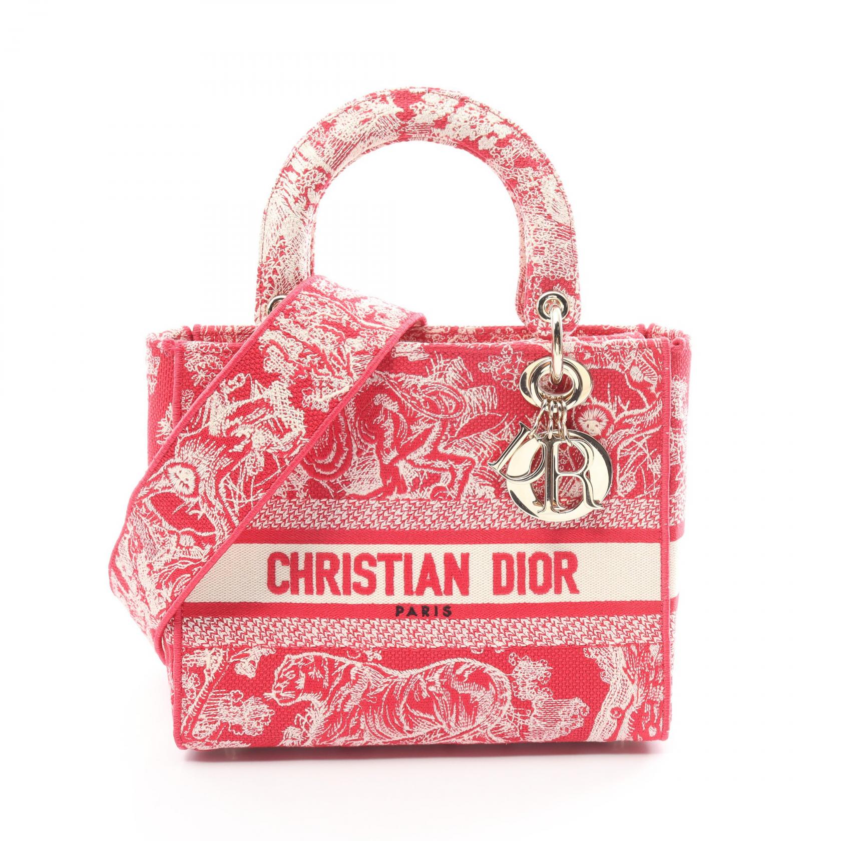 Dior Lady D-Lite Medium Embroidery Canvas Bag