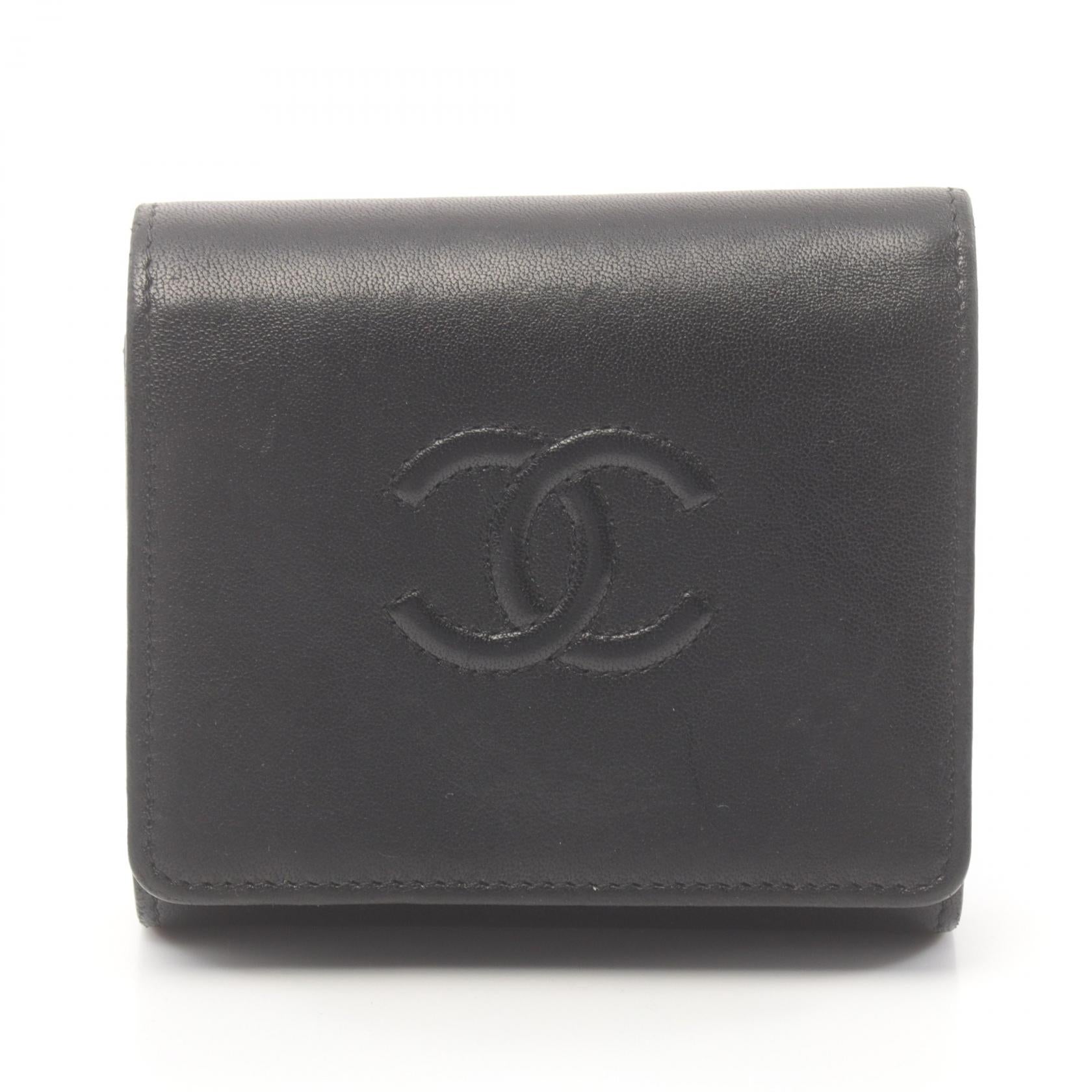 Chanel Leather Tri-fold Wallet Black