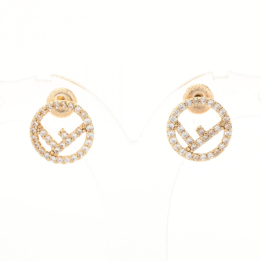 Fendi Gold Plated Rhinestone Earrings 8AG7386DMF089U