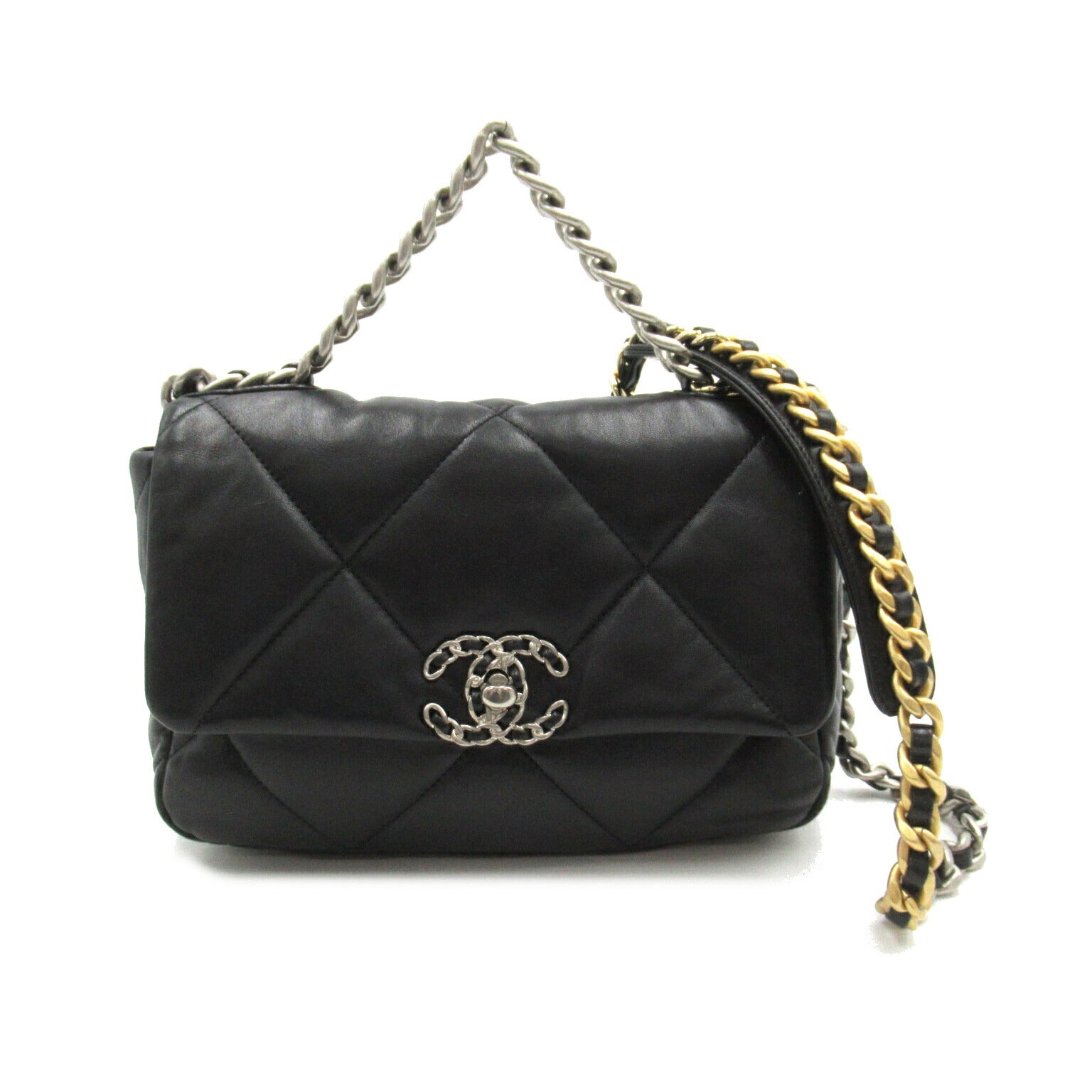 Chanel Lambskin CHANEL19 Shoulder Bag Black