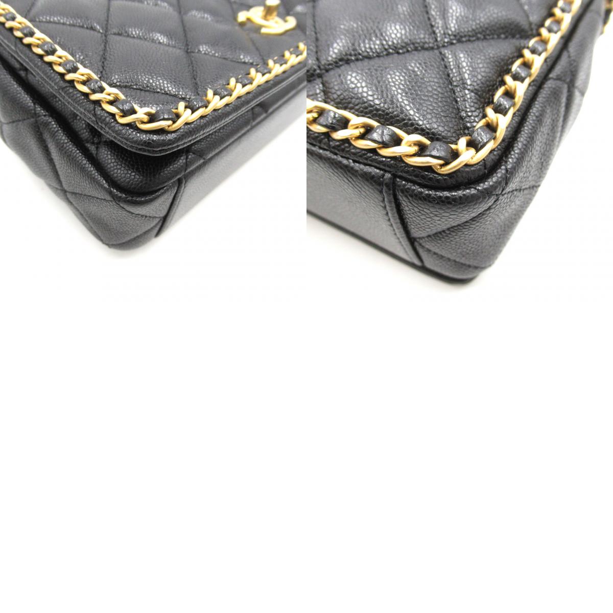 Chanel Caviar Skin Matelasse Shoulder Bag Black