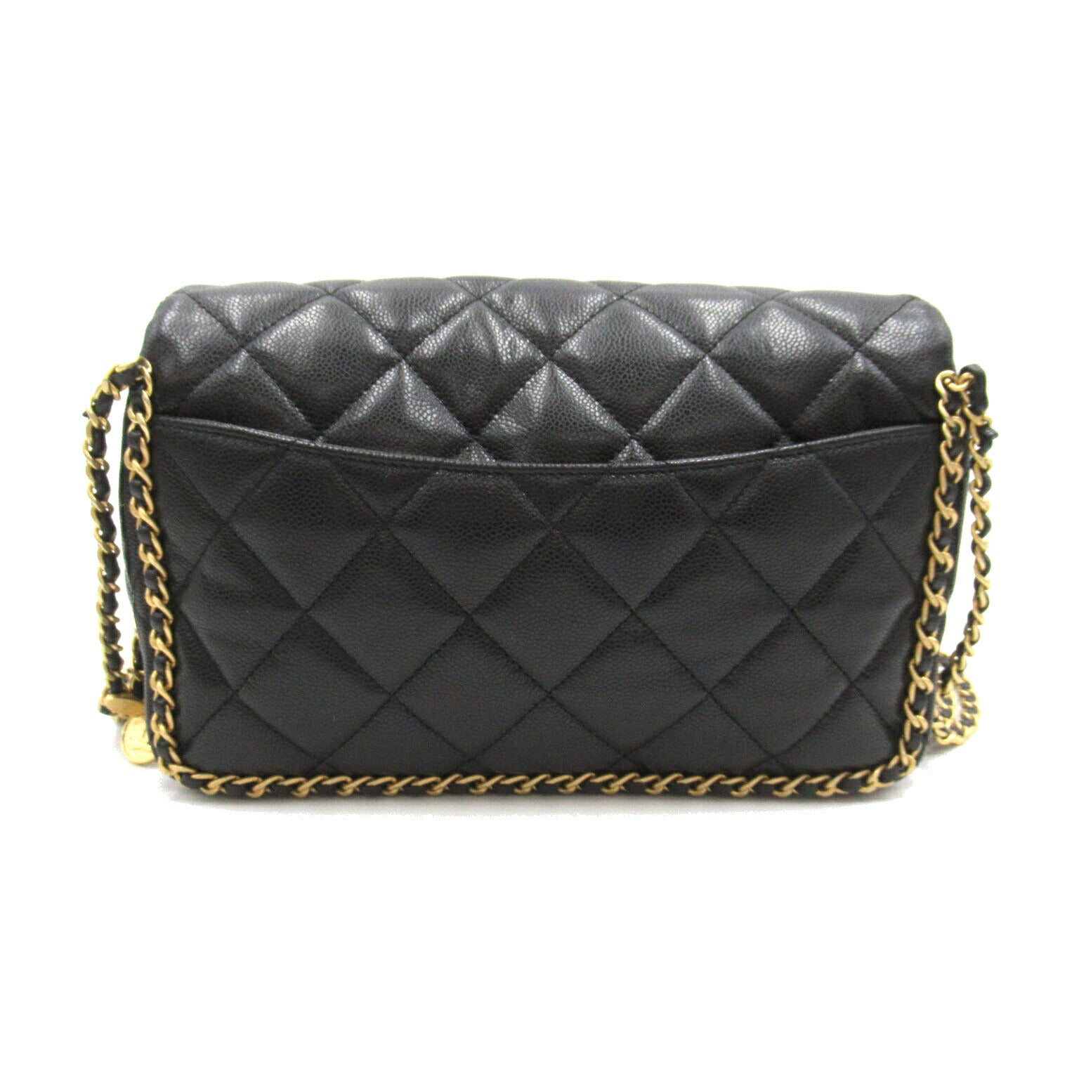 Chanel Caviar Skin Matelasse Shoulder Bag Black