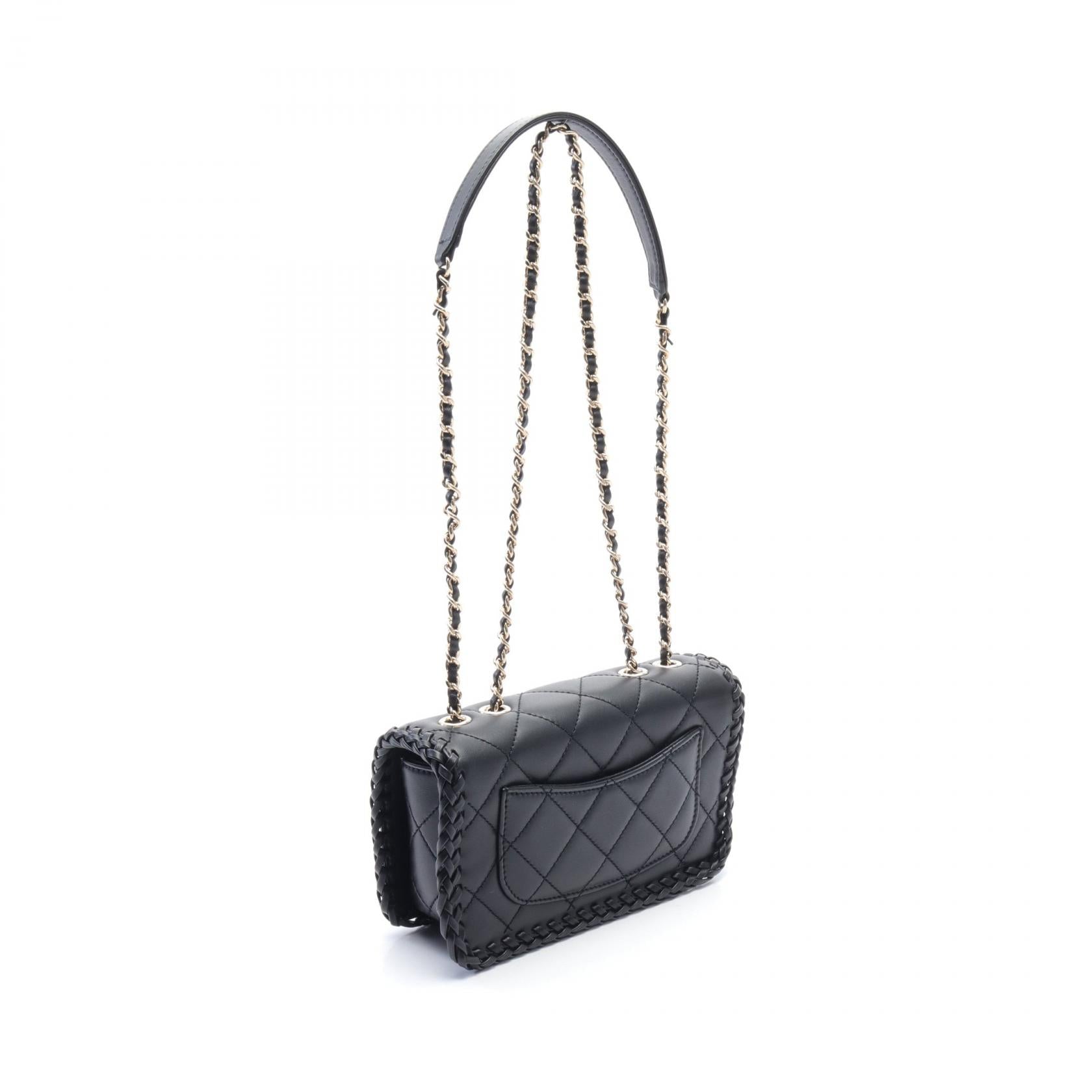 Chanel Lambskin Matelasse Shoulder Bag Black