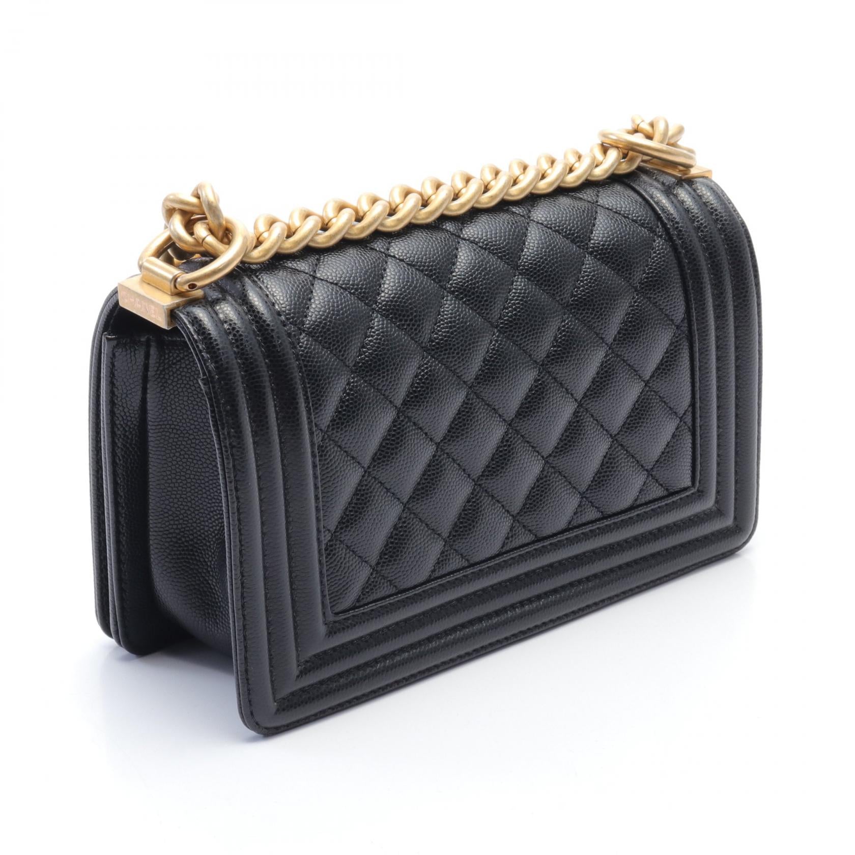 Chanel Boy Caviar Shoulder Bag Black A67085