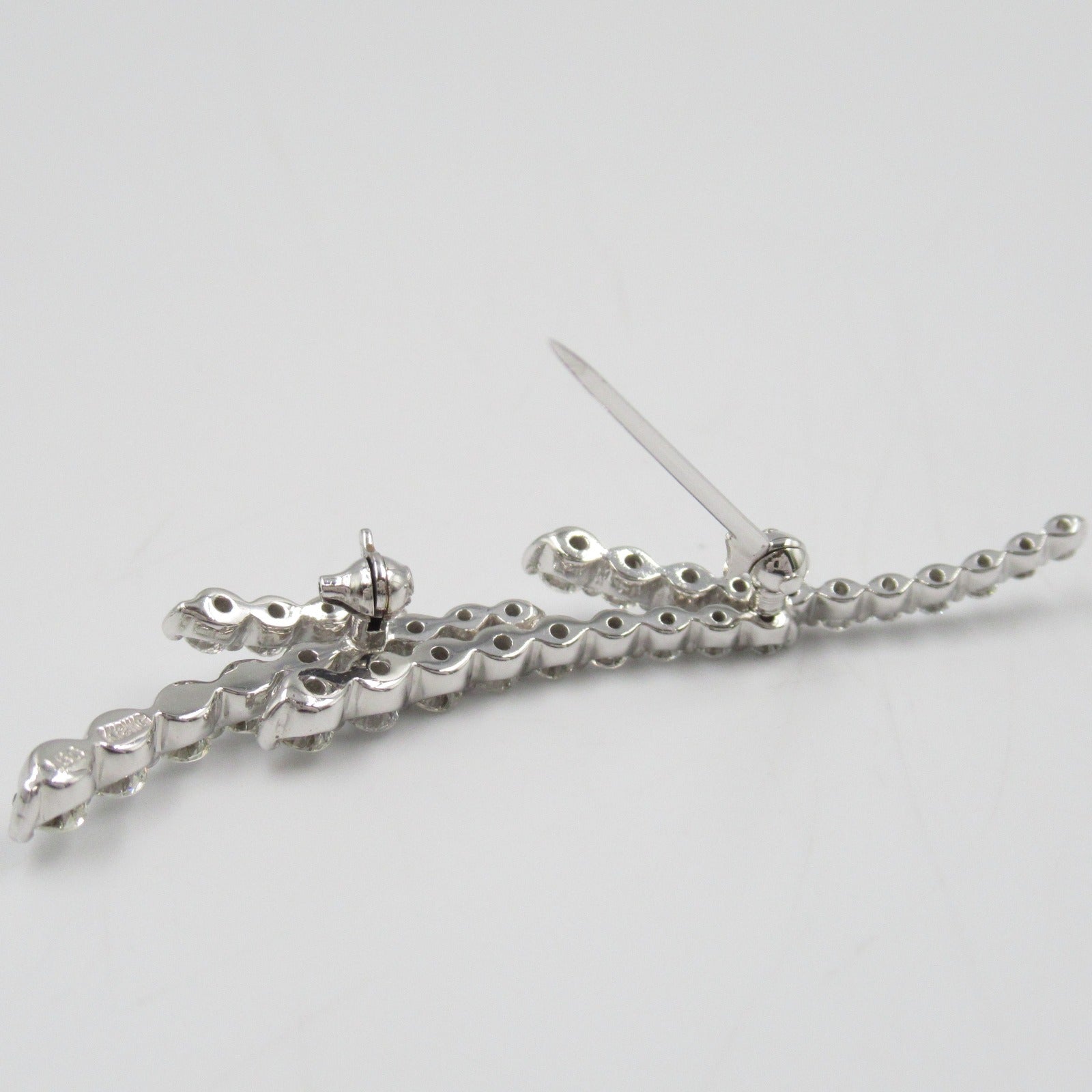 K18WG White Gold Diamond Brooch Jewelry