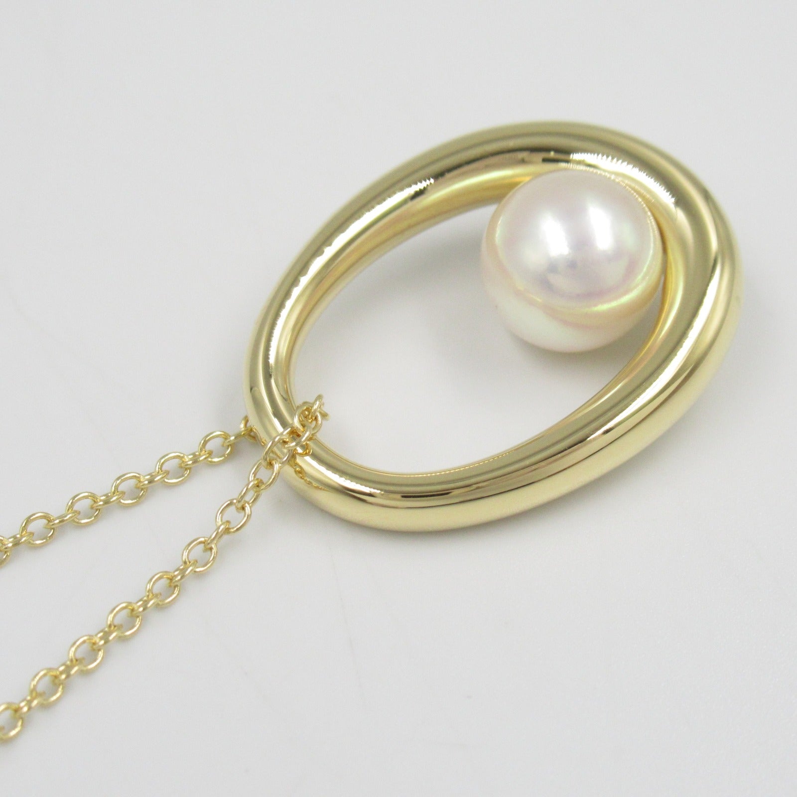 MIKIMOTO Akoya Pearl Necklace K18 Yellow Gold