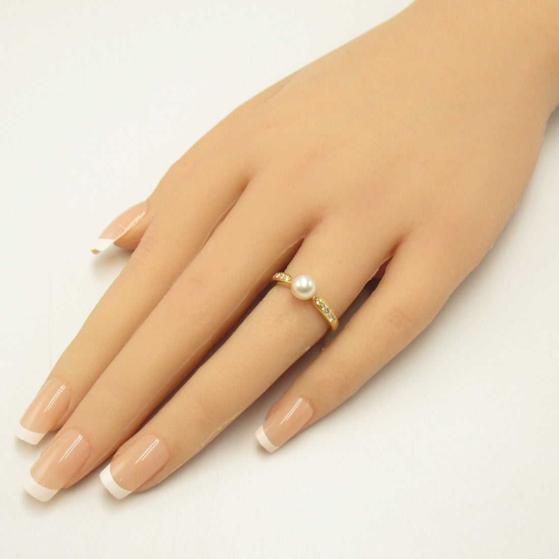 MIKIMOTO Pearl Diamond Ring K18 Gold