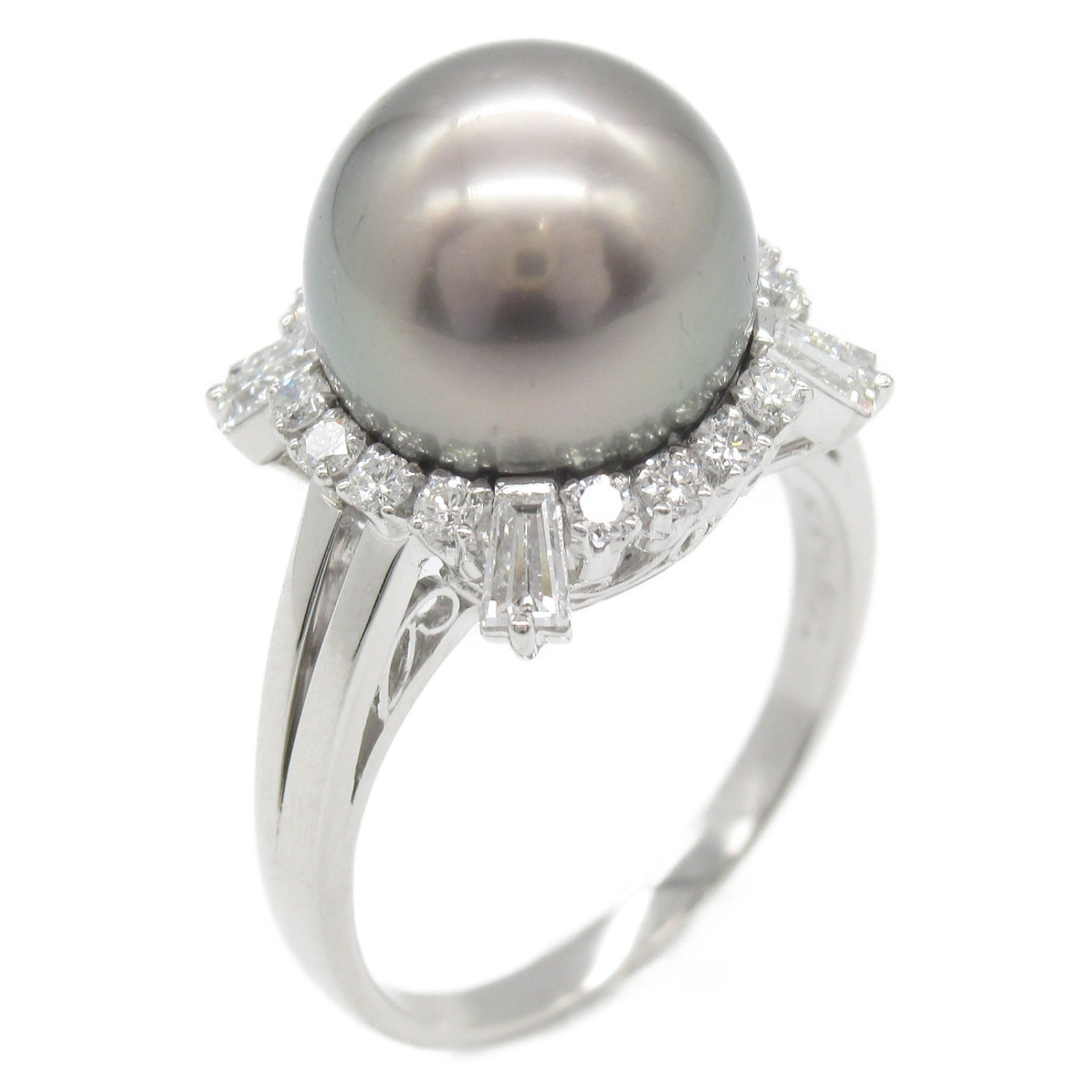 Mikimoto Pearl Ring Pt900 Platinum Diamond