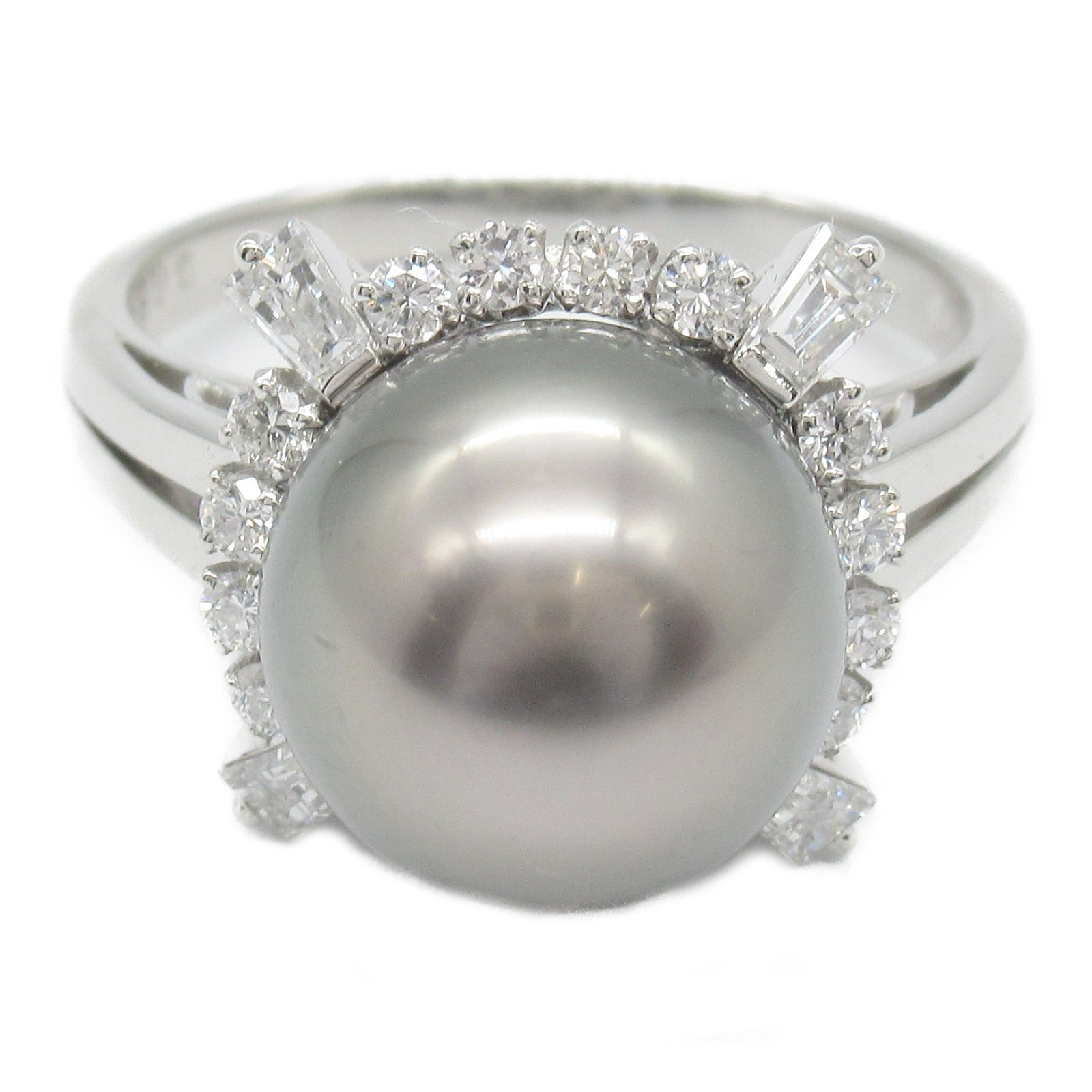 Mikimoto Pearl Ring Pt900 Platinum Diamond