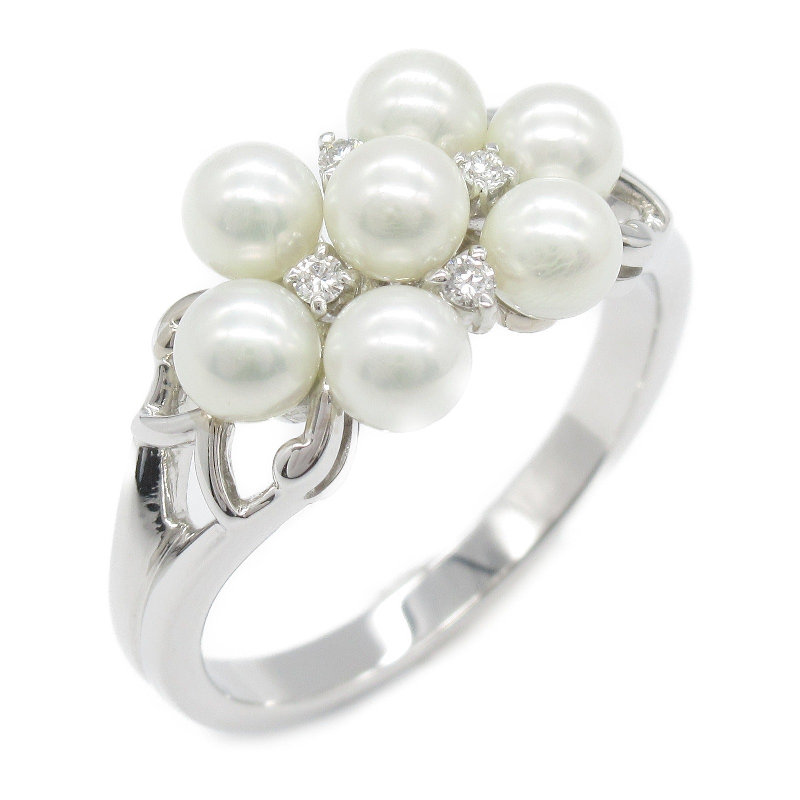 Mikimoto Pearl Diamond Ring K18WG White Gold