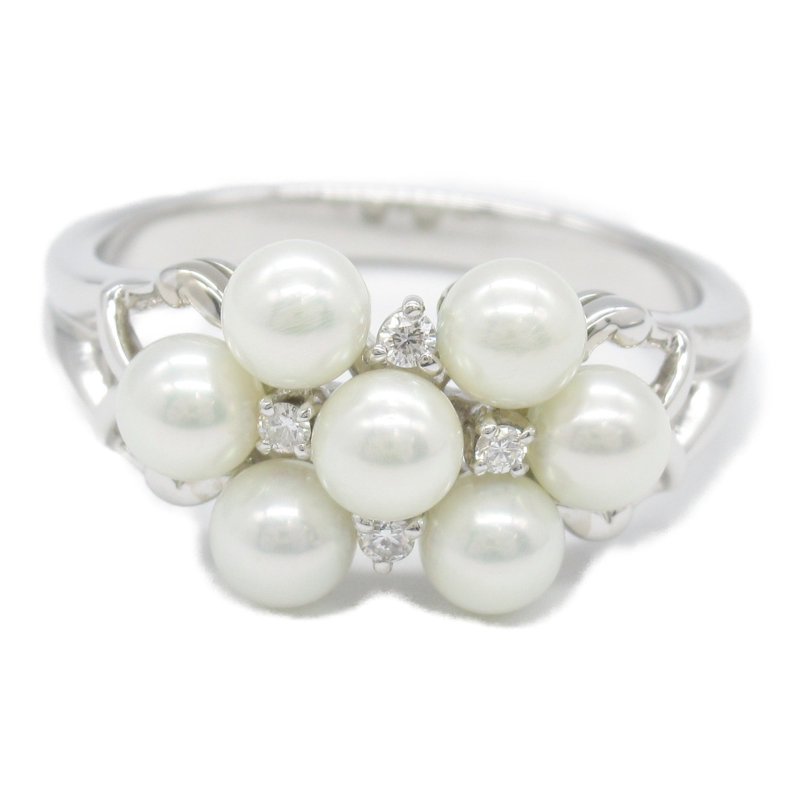 Mikimoto Pearl Diamond Ring K18WG White Gold