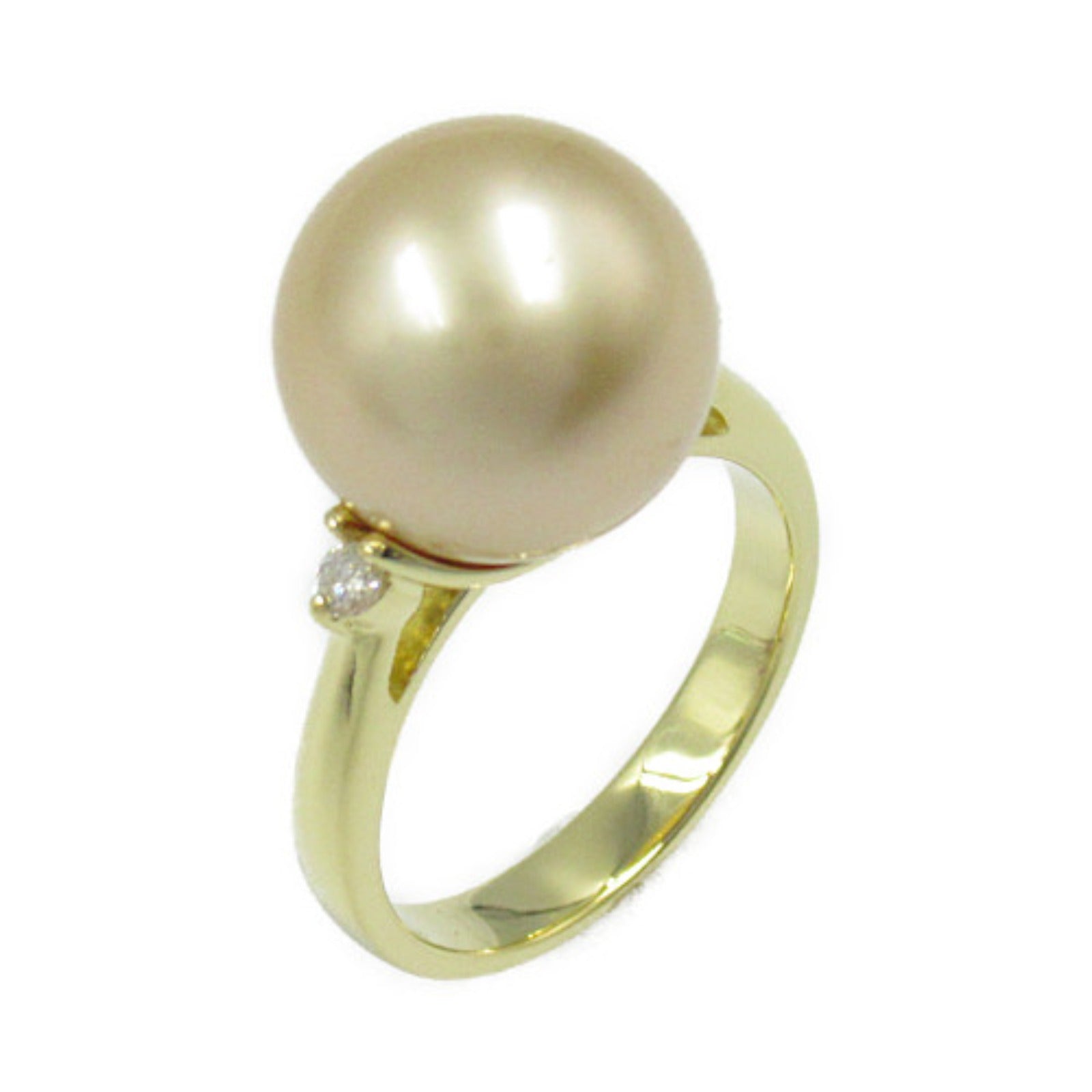 K18 Yellow Gold Pearl Diamond Ring