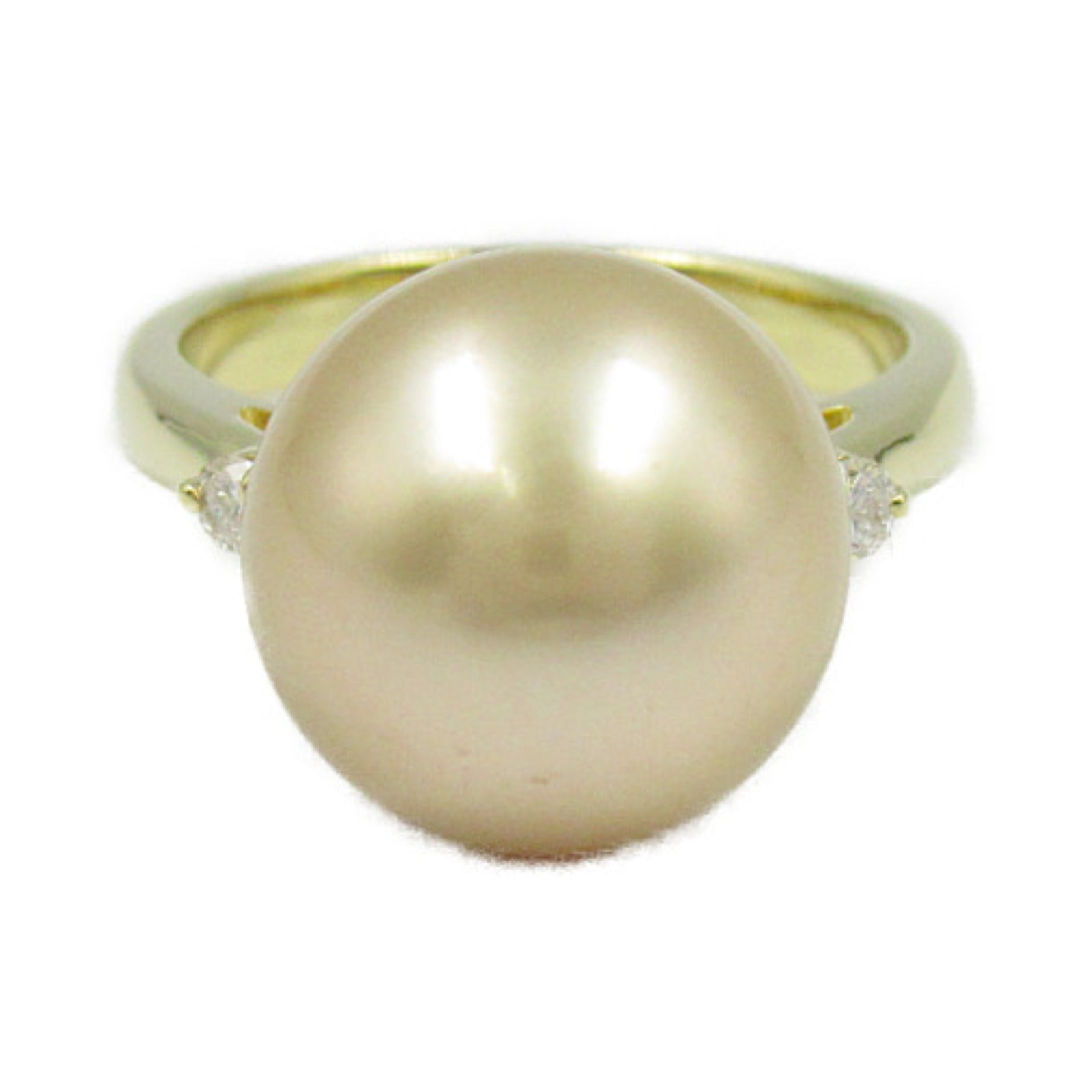 K18 Yellow Gold Pearl Diamond Ring