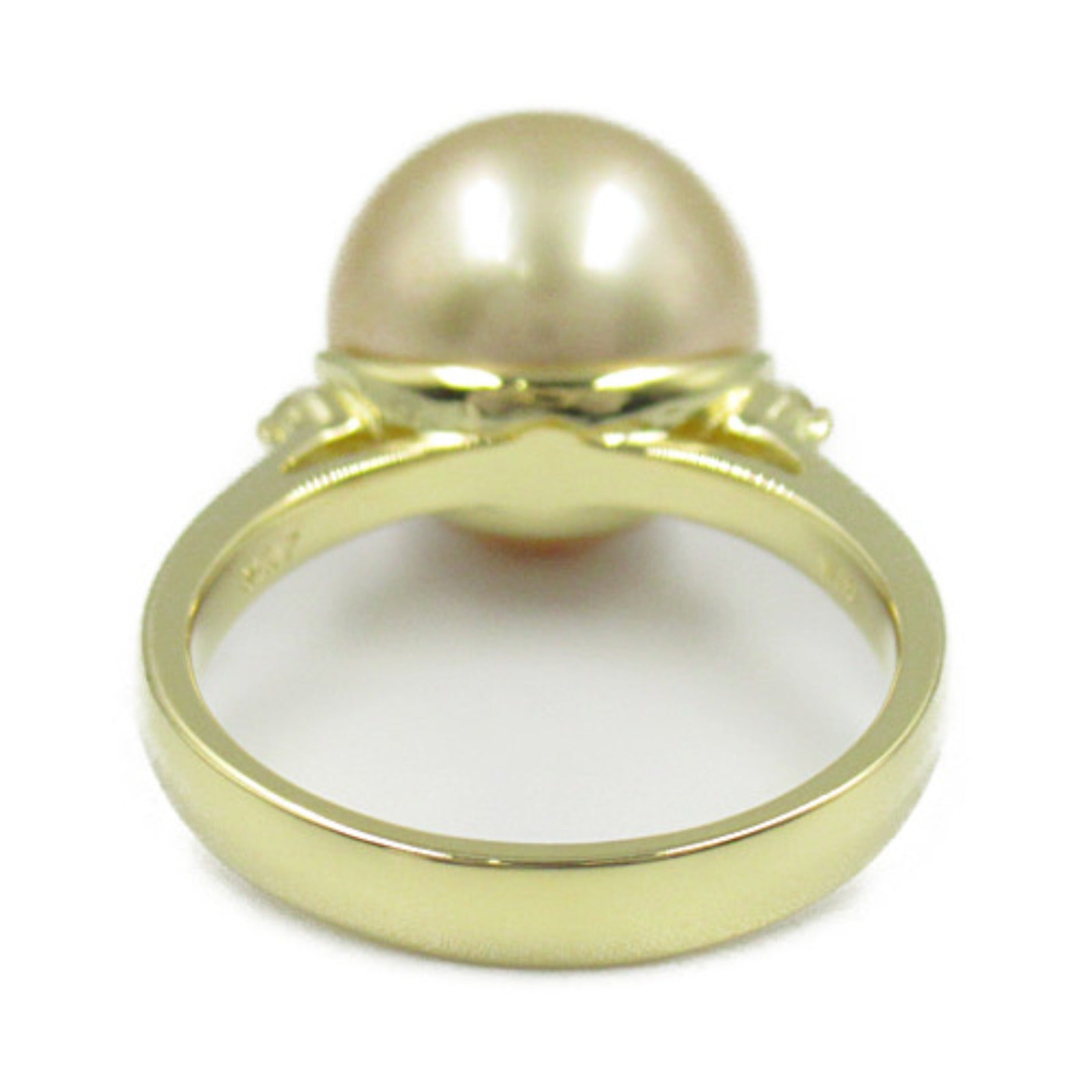 K18 Yellow Gold Pearl Diamond Ring