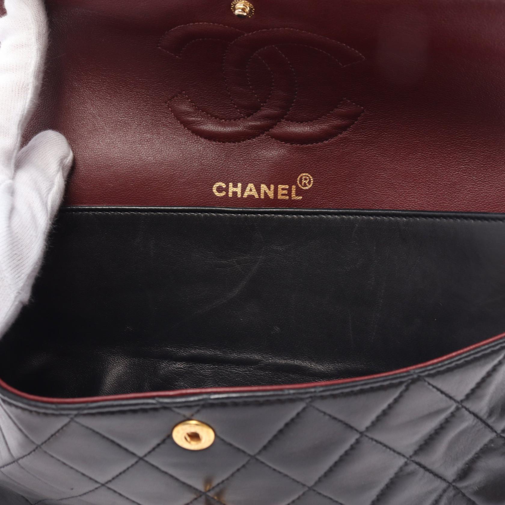 Chanel Matelasse W Flap Shoulder Bag Black