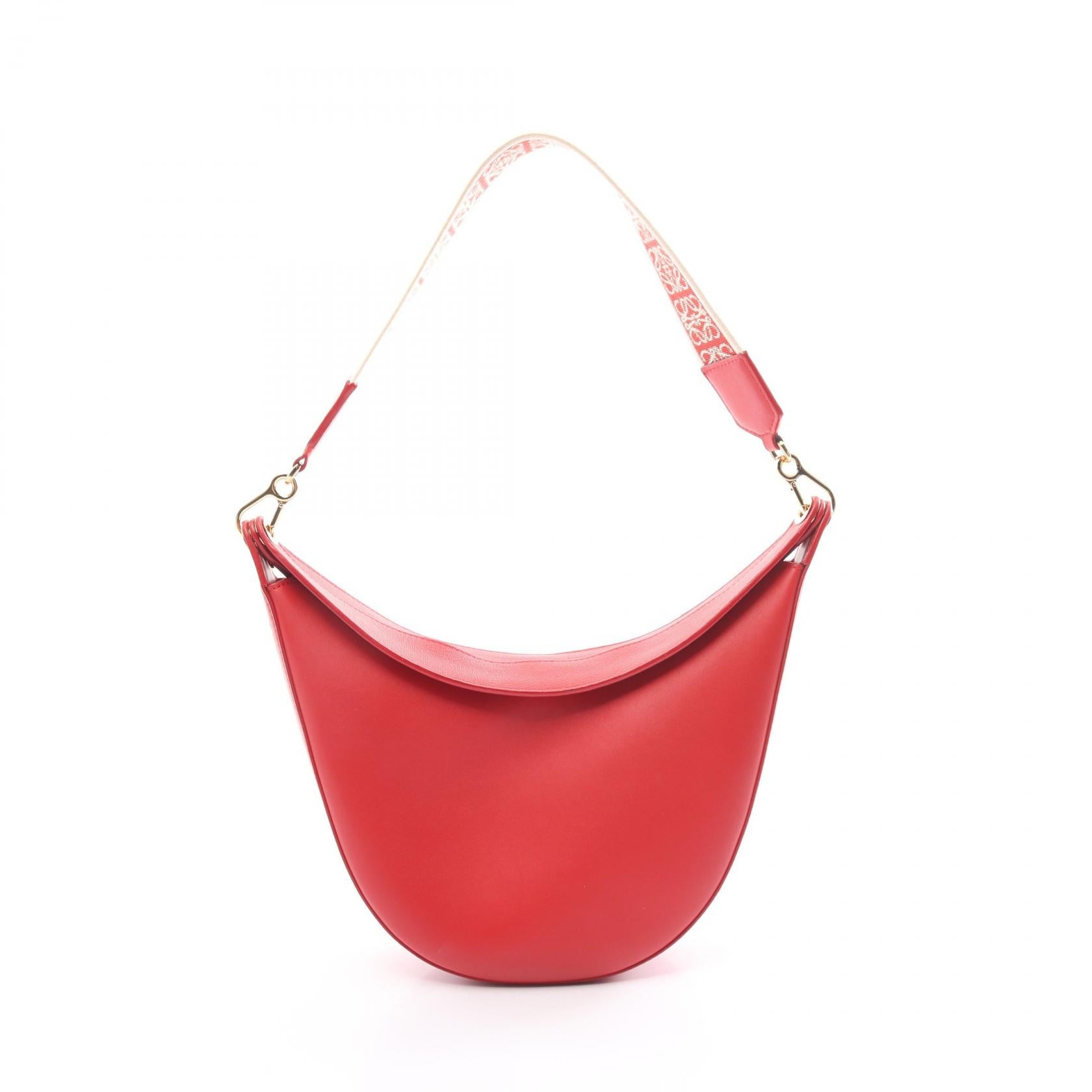 Loewe Luna Leather Shoulder Bag Red