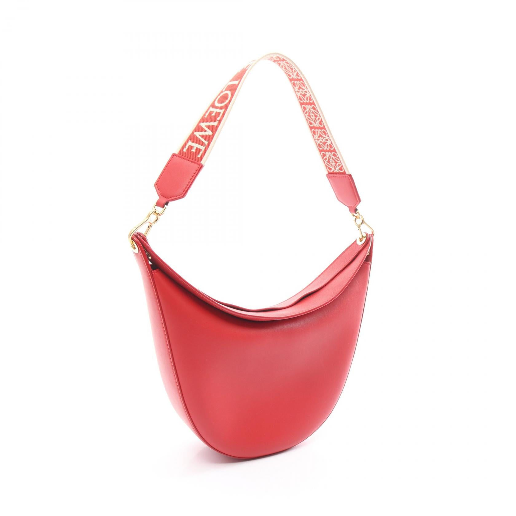 Loewe Luna Leather Shoulder Bag Red