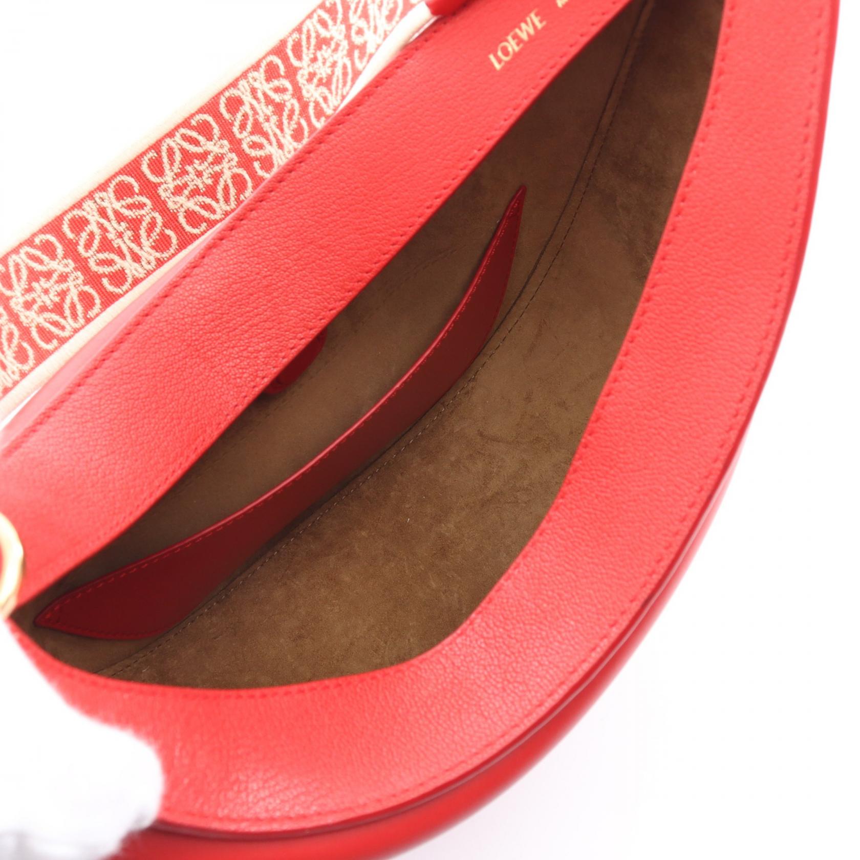 Loewe Luna Leather Shoulder Bag Red