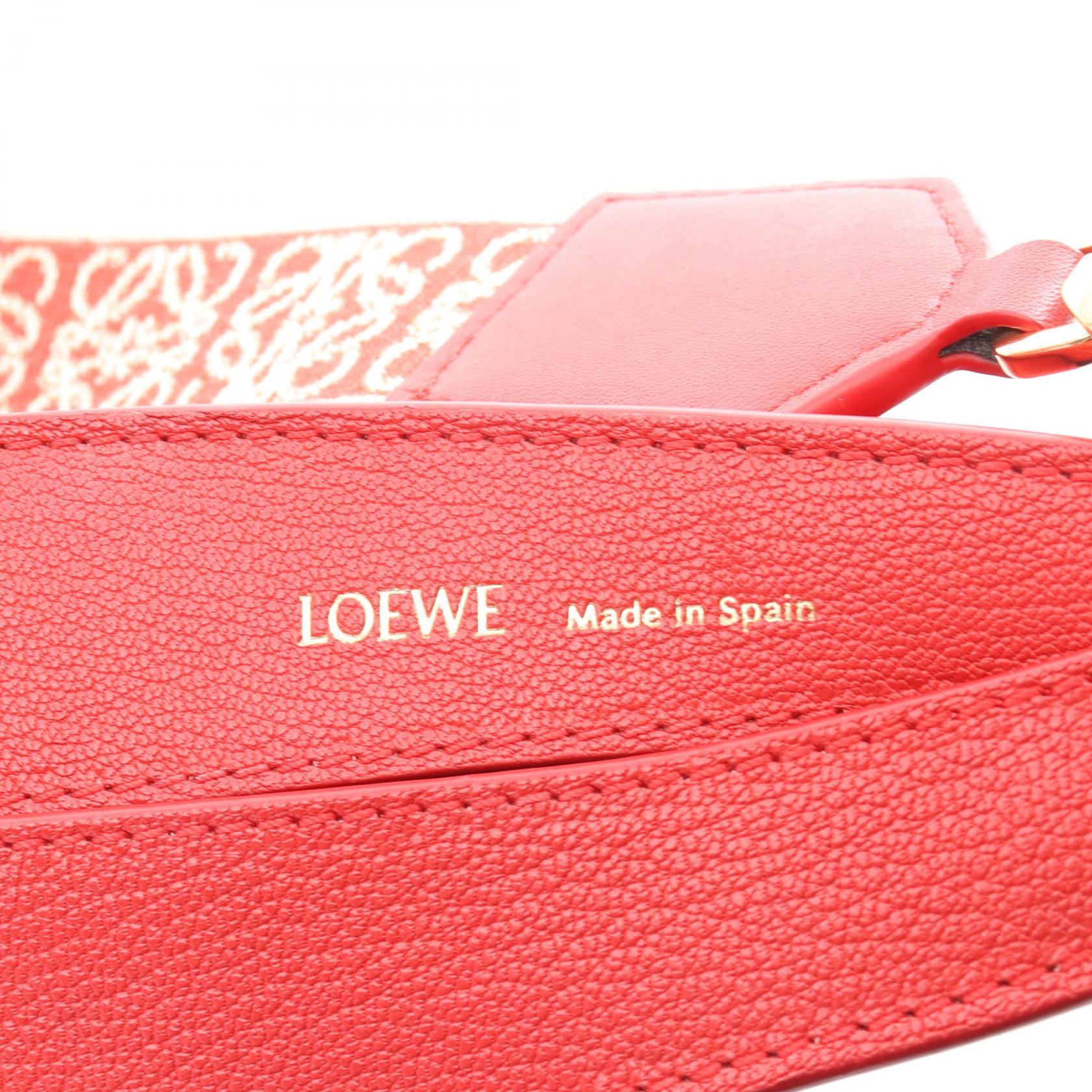 Loewe Luna Leather Shoulder Bag Red