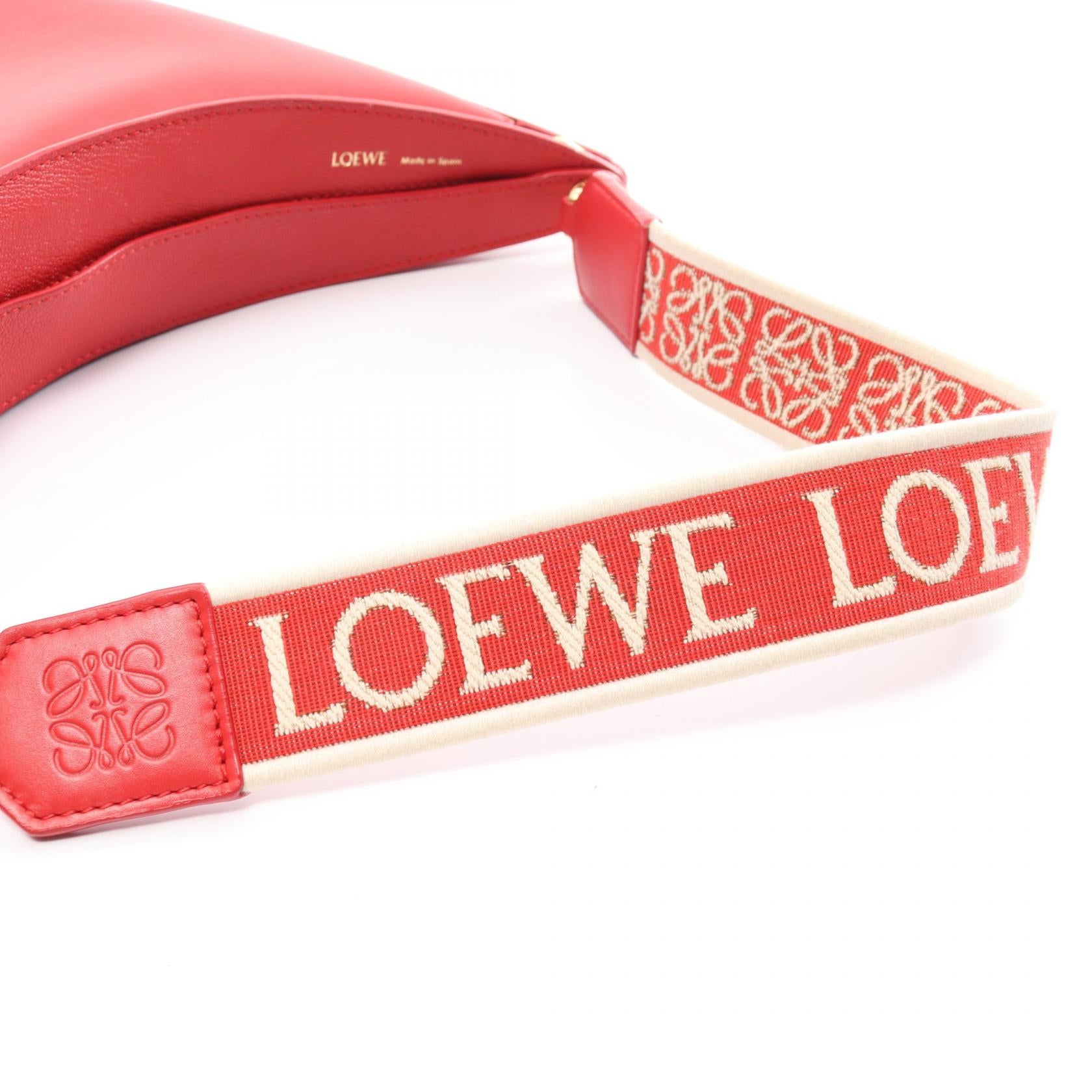 Loewe Luna Leather Shoulder Bag Red