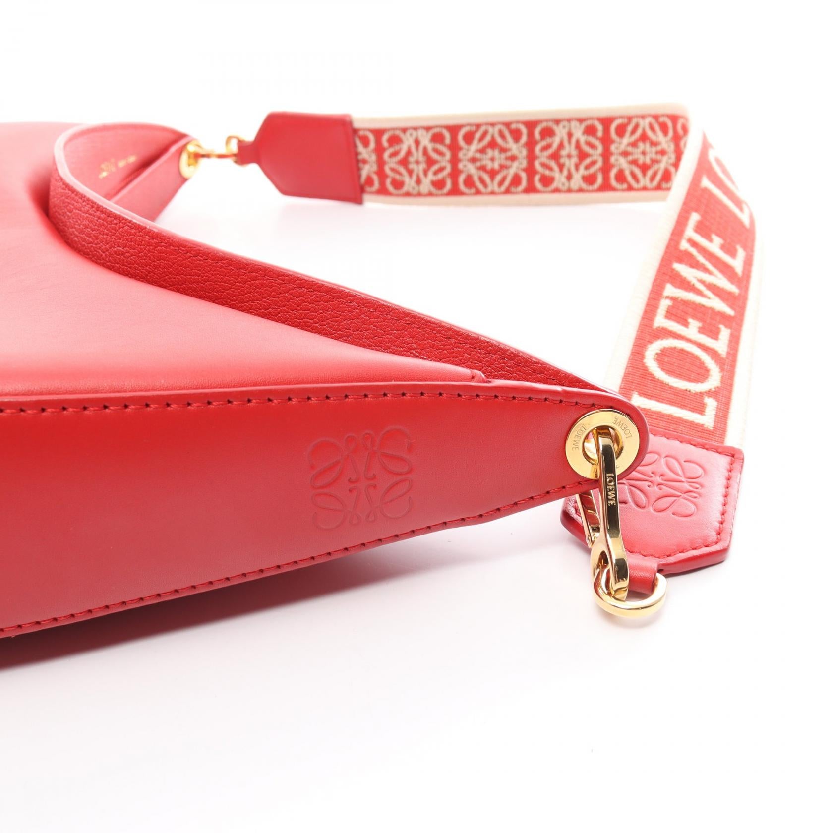 Loewe Luna Leather Shoulder Bag Red