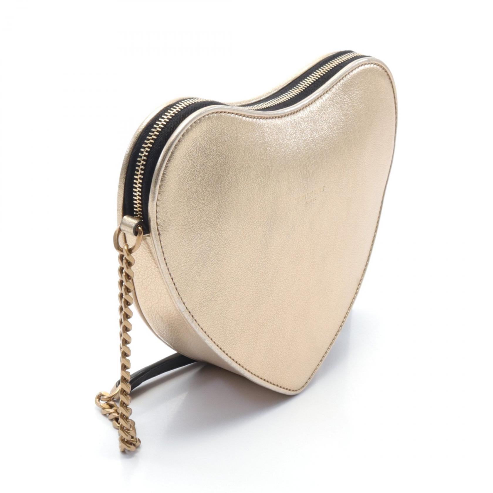 Yves Saint Laurent Monogram Heart Leather Shoulder Bag