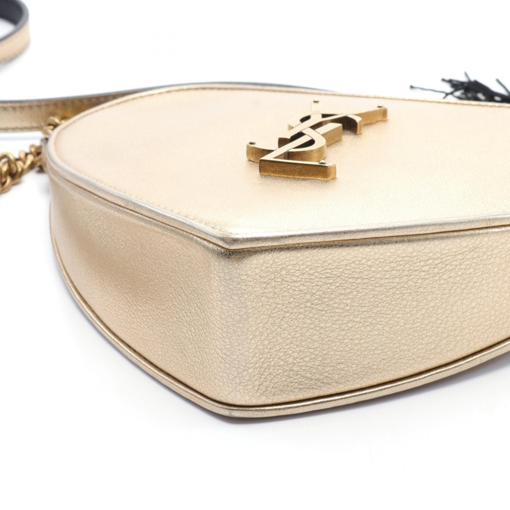 Yves Saint Laurent Monogram Heart Leather Shoulder Bag