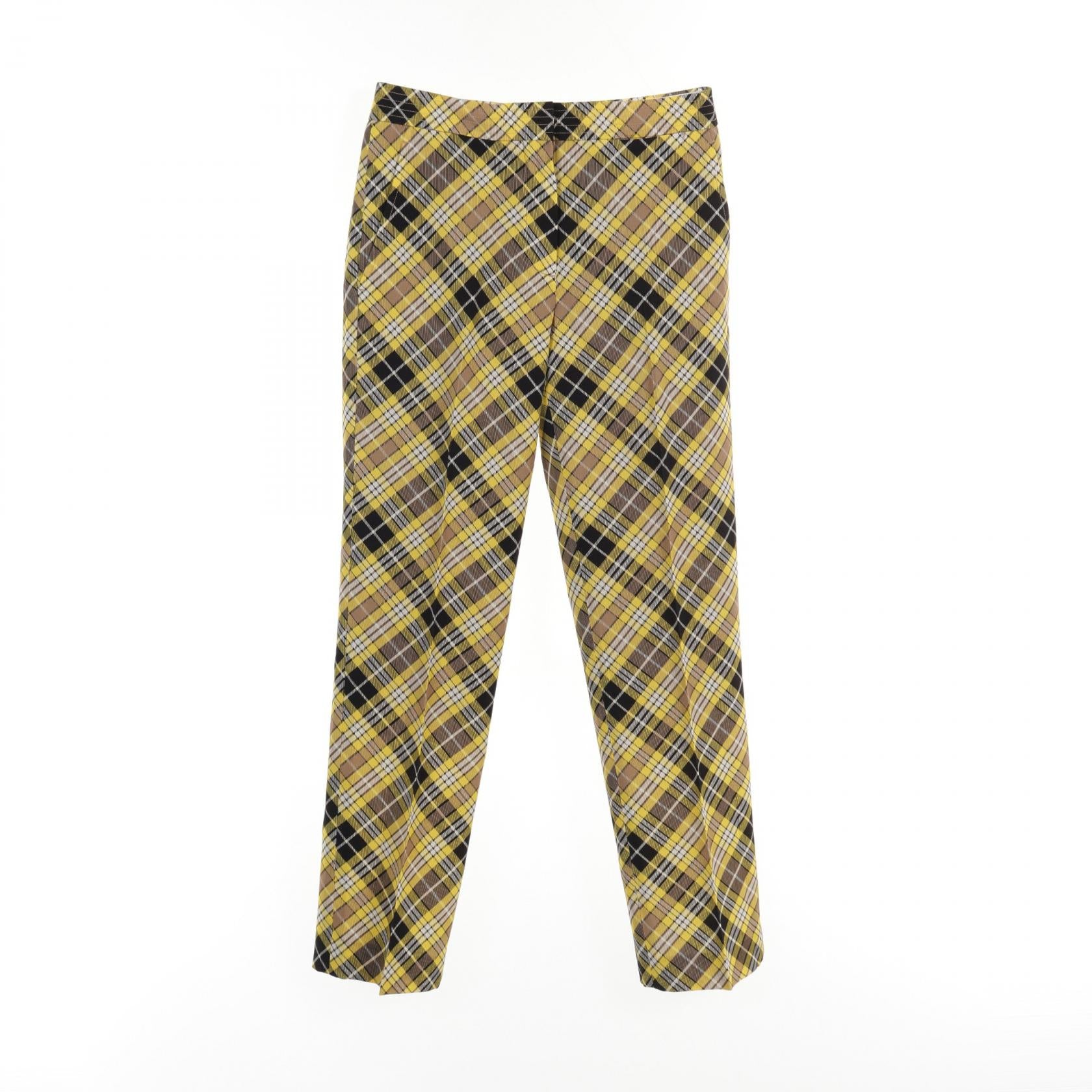 Burberry Wool Pants Yellow Multicolor