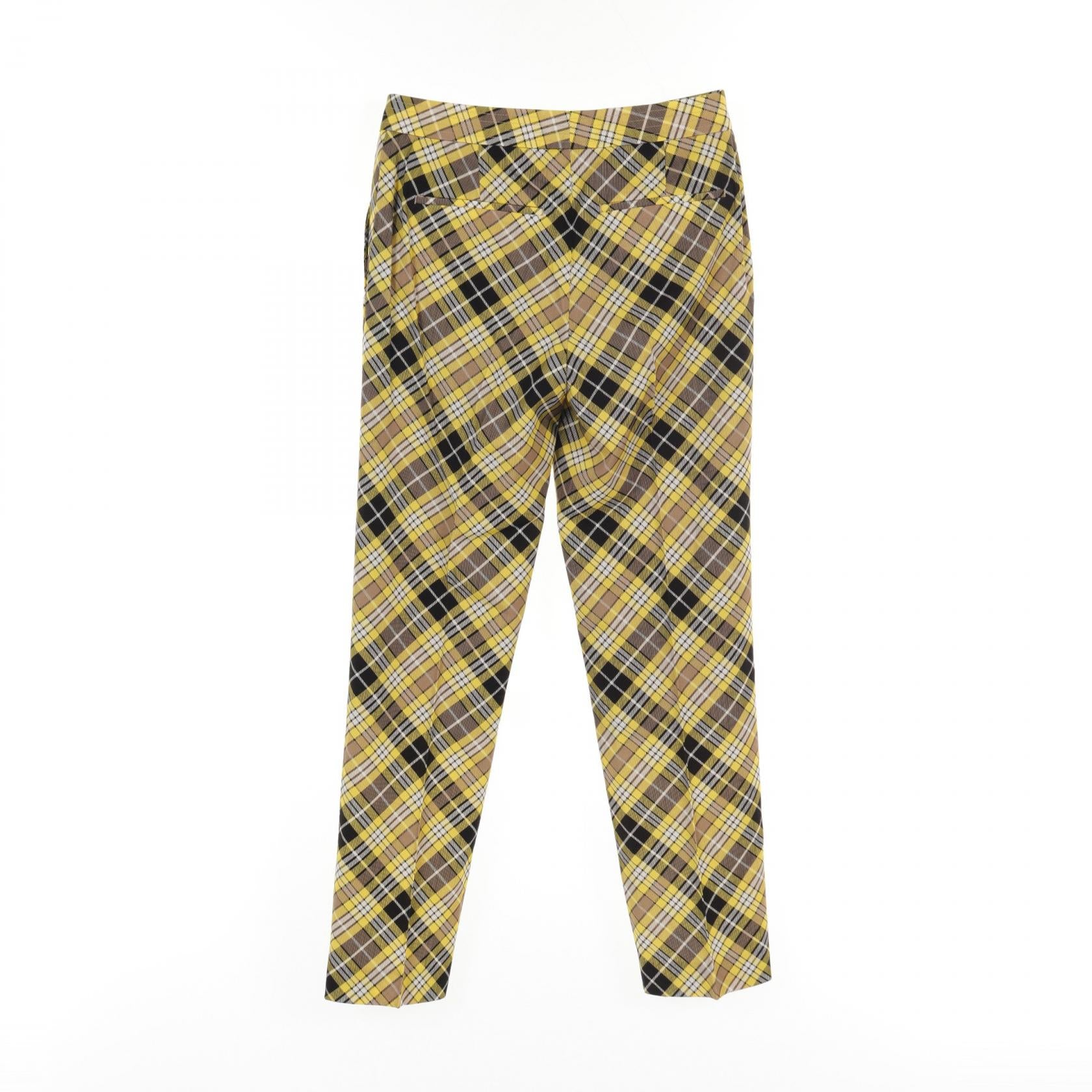 Burberry Wool Pants Yellow Multicolor