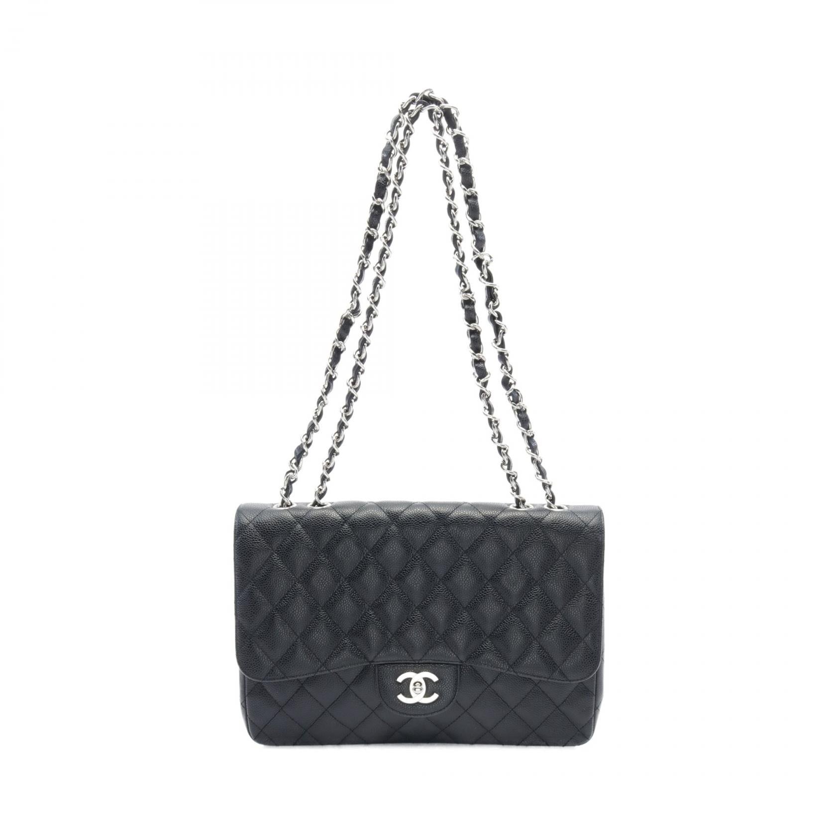 Chanel Caviar Skin Shoulder Bag Black