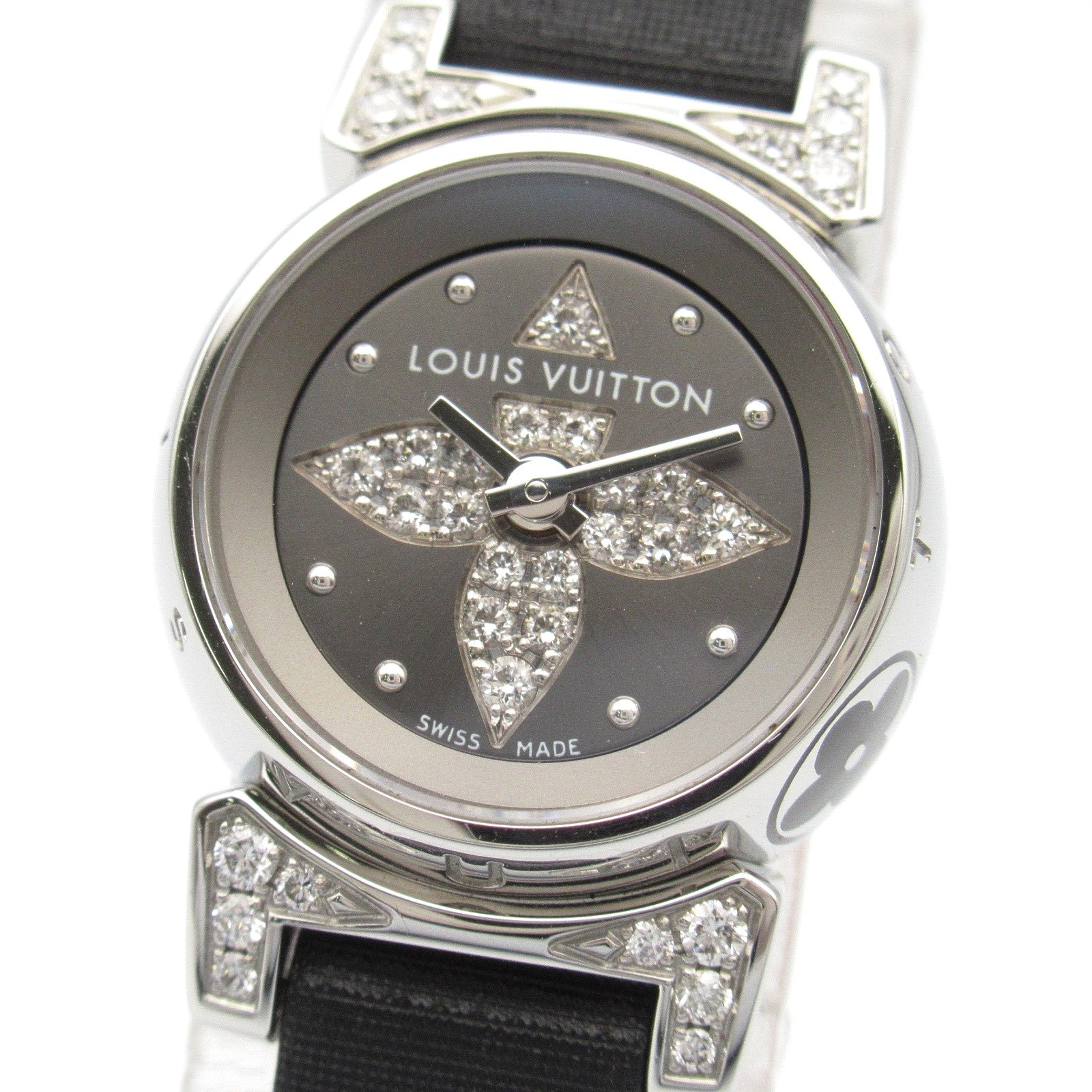 Louis Vuitton Tambour Bijou Watch Stainless Steel Leather