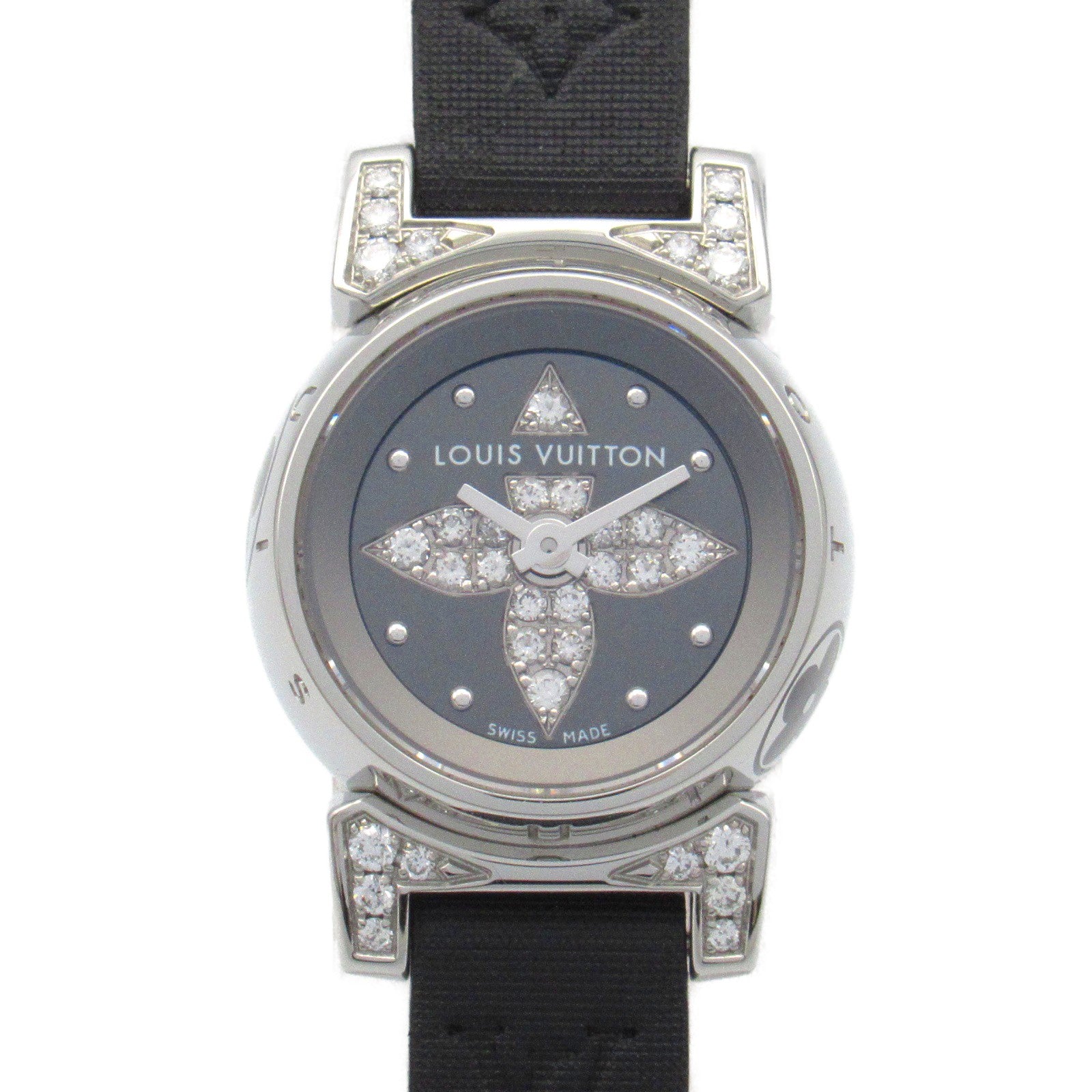 Louis Vuitton Tambour Bijou Watch Stainless Steel Leather