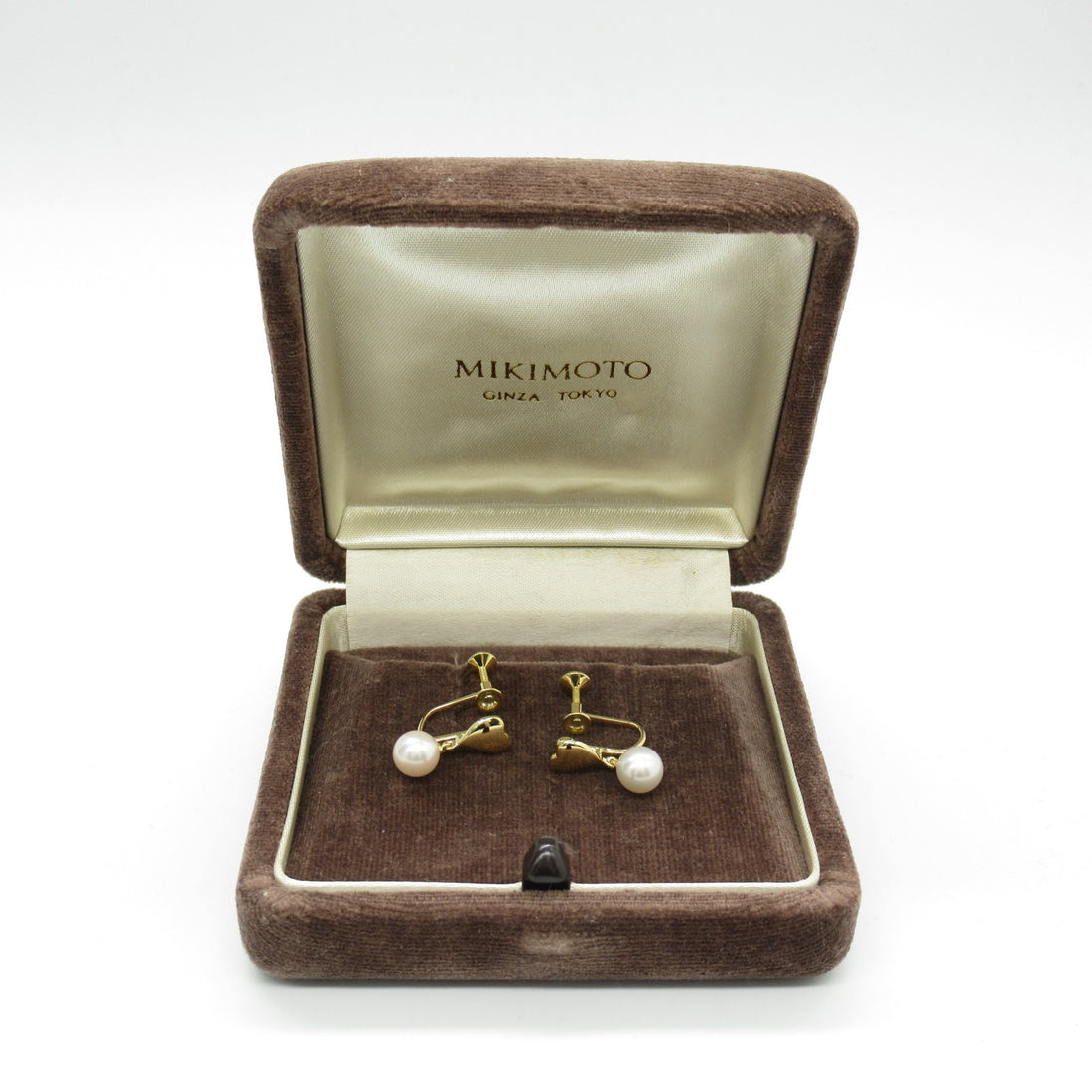 Mikimoto Pearl K18 Yellow Gold Earrings